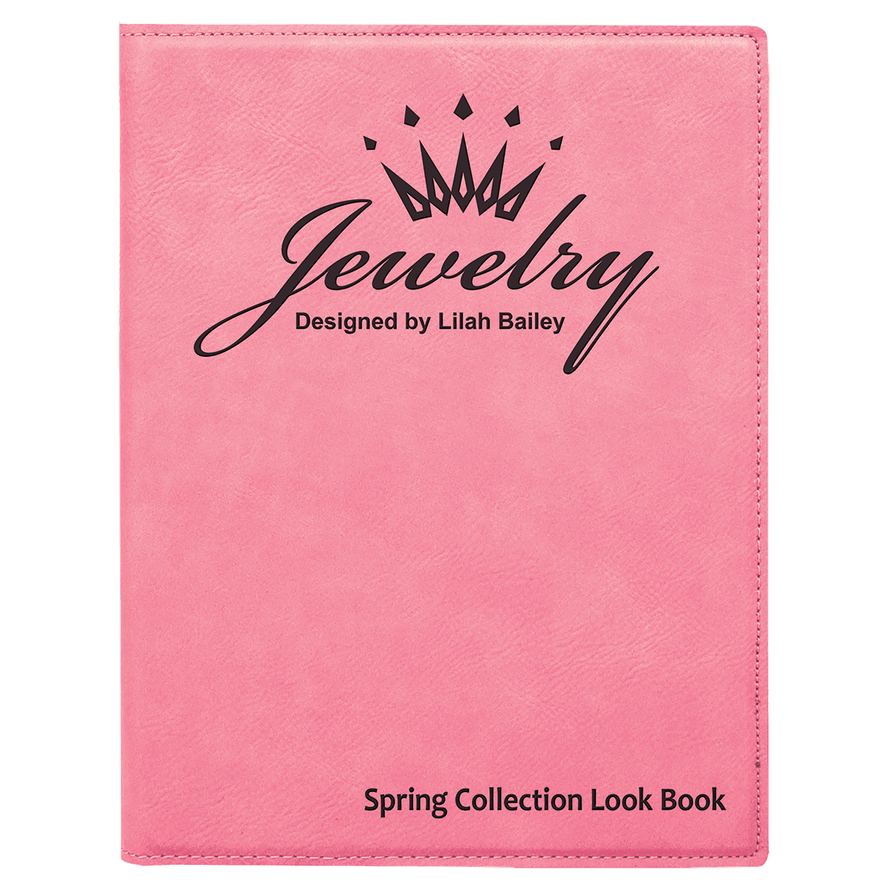 7" x 9" Pink Laserable Leatherette Small Portfolio with Notepad