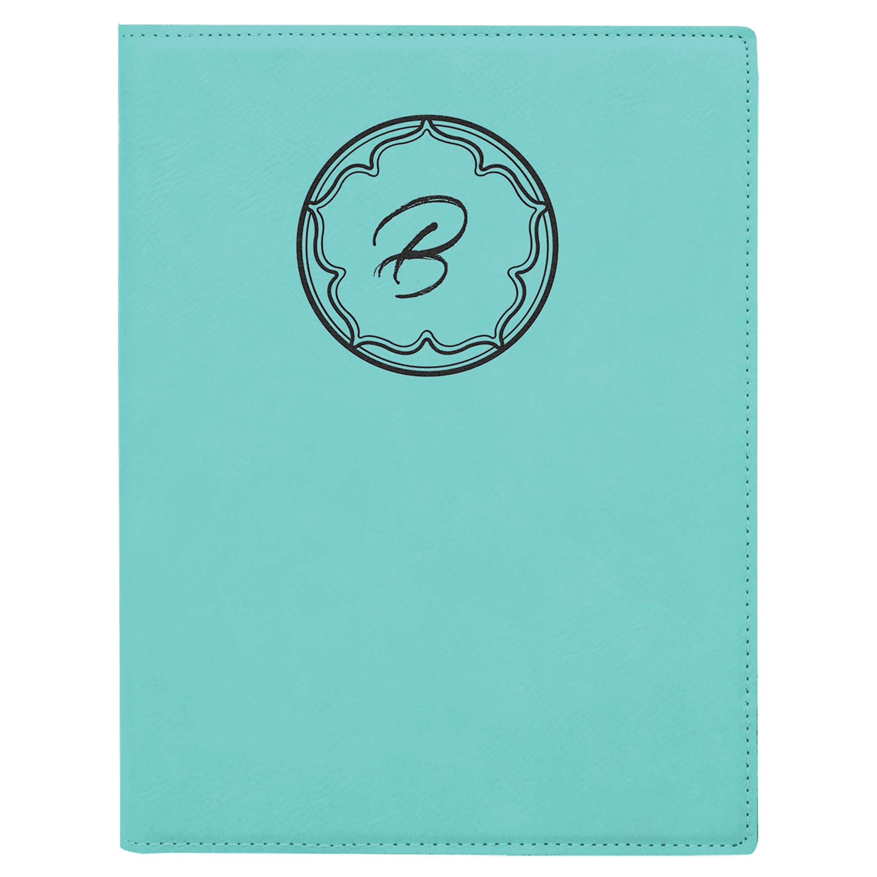 7" x 9" Teal Laserable Leatherette Small Portfolio with Notepad