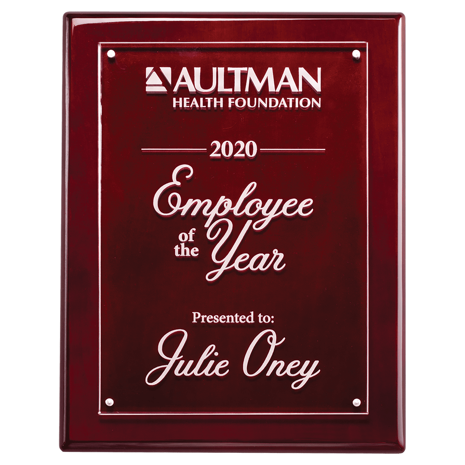 8x10 Rosewood High Gloss Plaque wtih Acrylic Engraving Plate