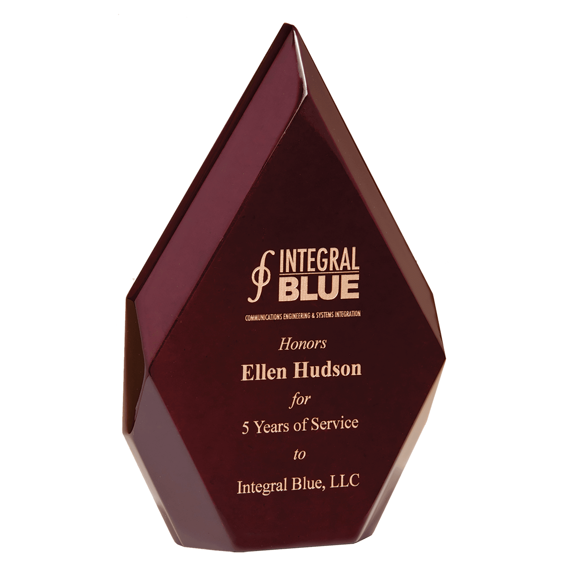 6 1/4" x 10" Engraved and Color-Filled Rosewood High Gloss Diamond