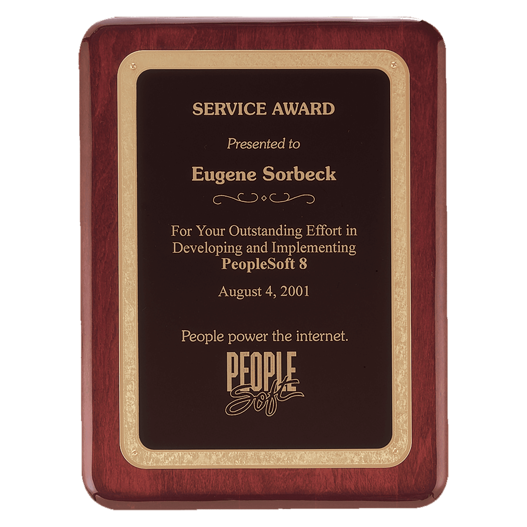 8" x 10 1/2" Rosewood Piano Finish Plaque with Black/Gold Florentine DesignLaserFX Plate