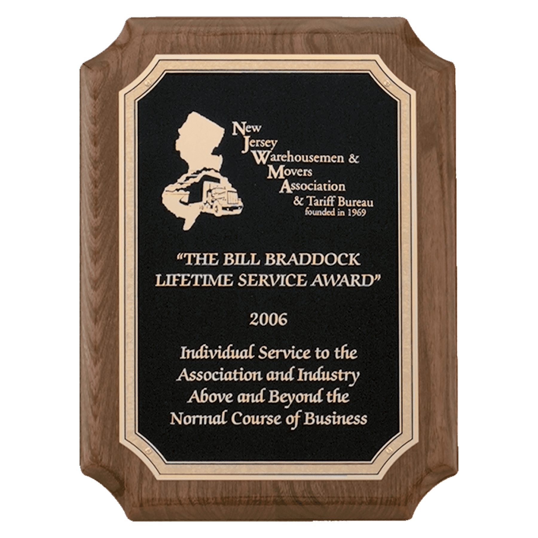 7" x 9" Airflyte Premium Walnut Piano Finish Plaque with Gold Florentine Border Textured Black LaserFX Plate