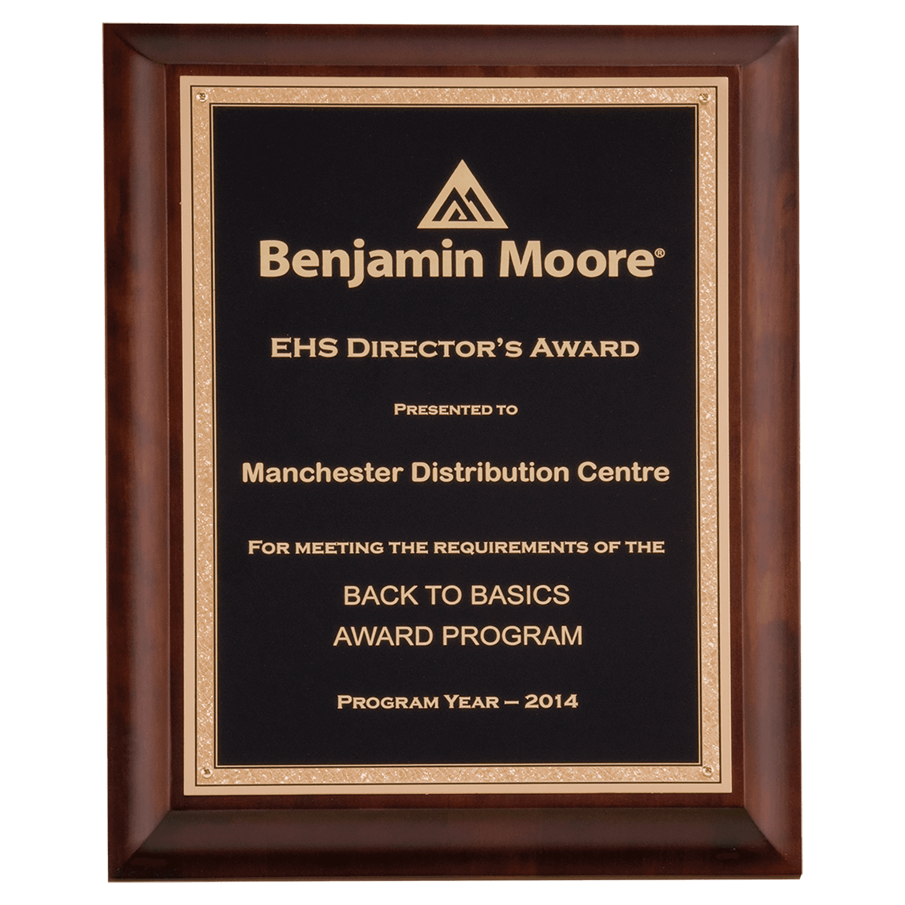 7" x 9" Hand Rubbed Cherry Finish Plaque with Black Gold Florentine Border LaserFX Plate