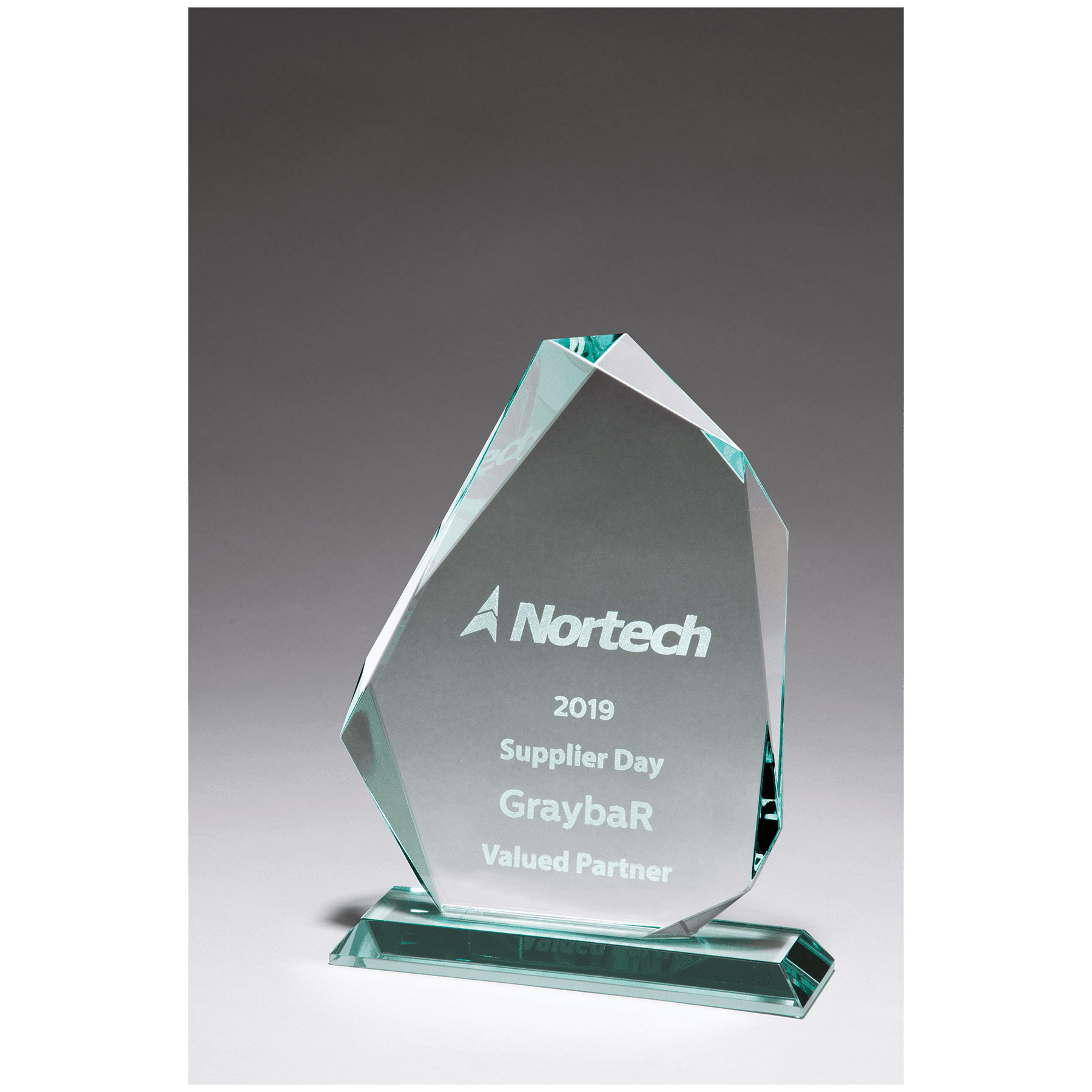 6 1/4" x 8 3/8" Iceberg Series Thick Jade Glass Award