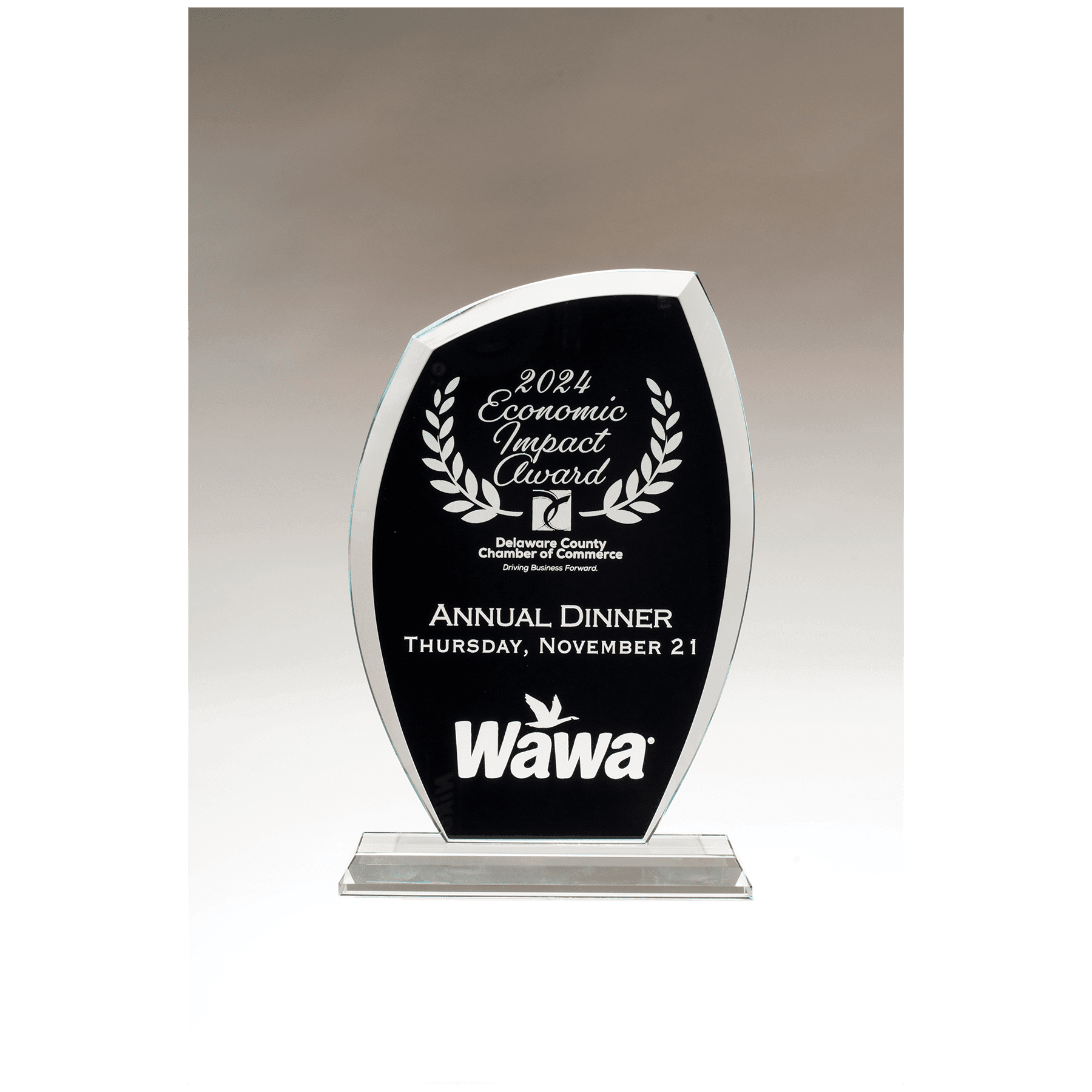 5 1/2" x 8 1/2" Tidal Series Clear Glass with Black Painted Background