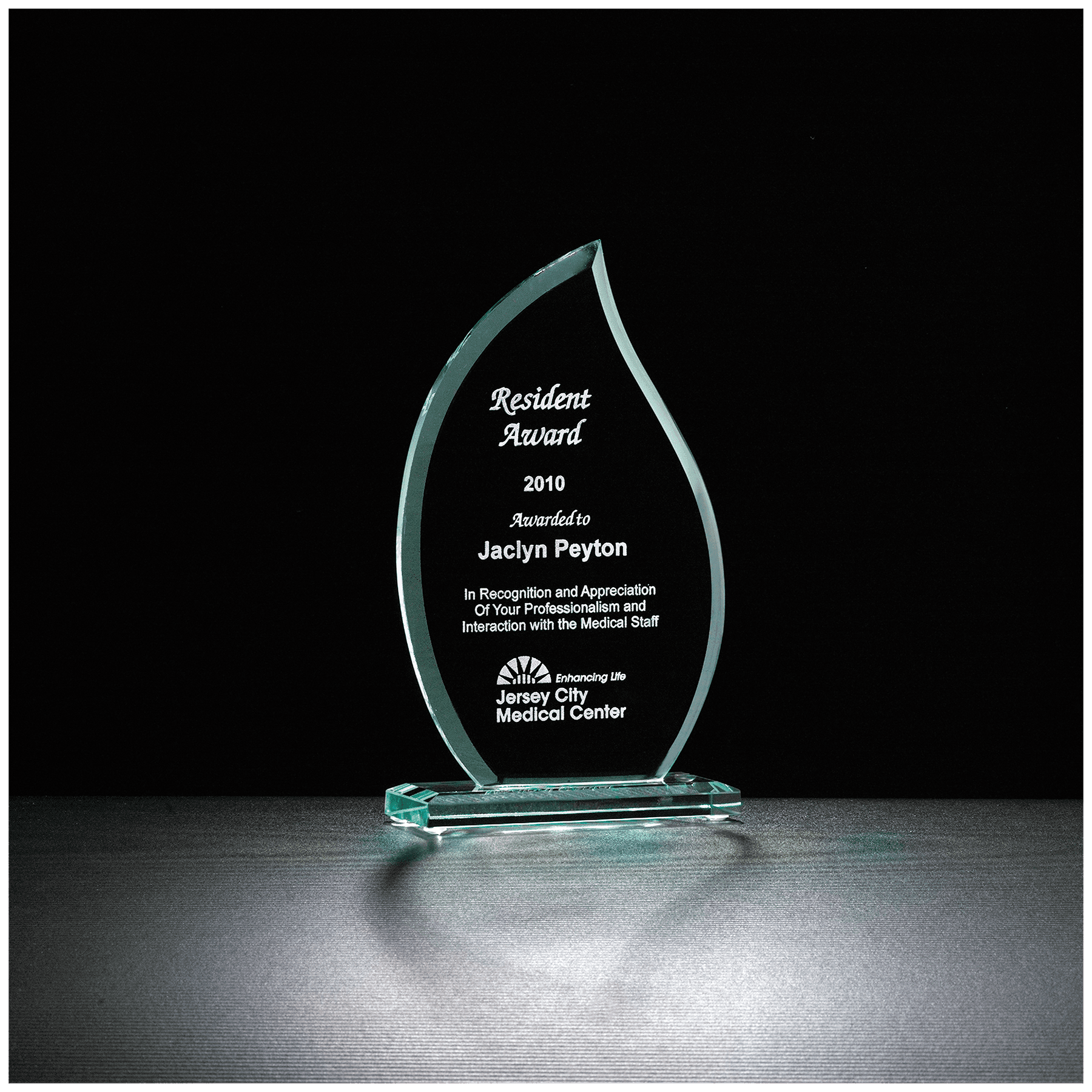 6 1/2" Flame Series Glass Award