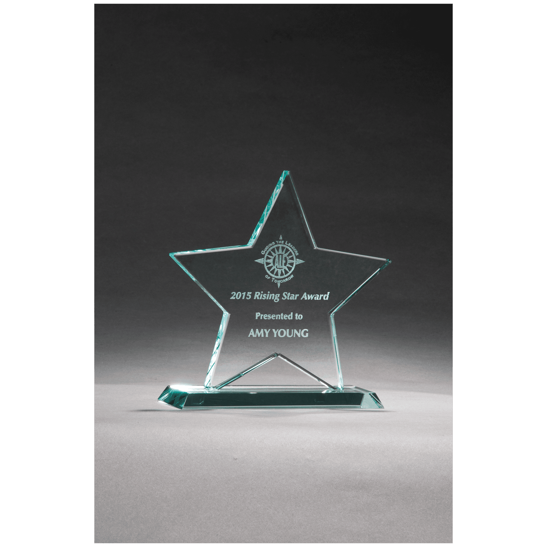 5 3/4" x 5 7/8" Star Jade Glass Award