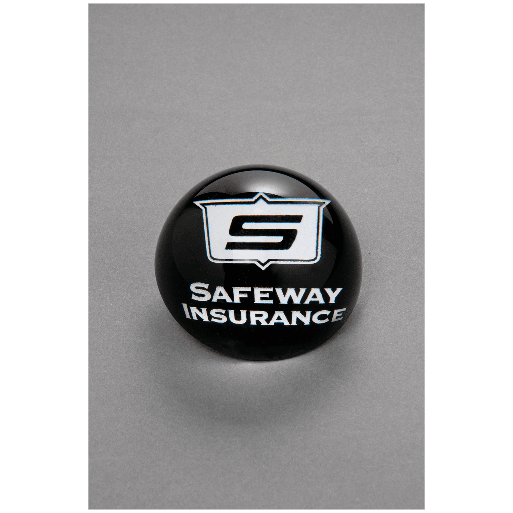 3" Diameter Crystal Paperweight with Black Silk Screen