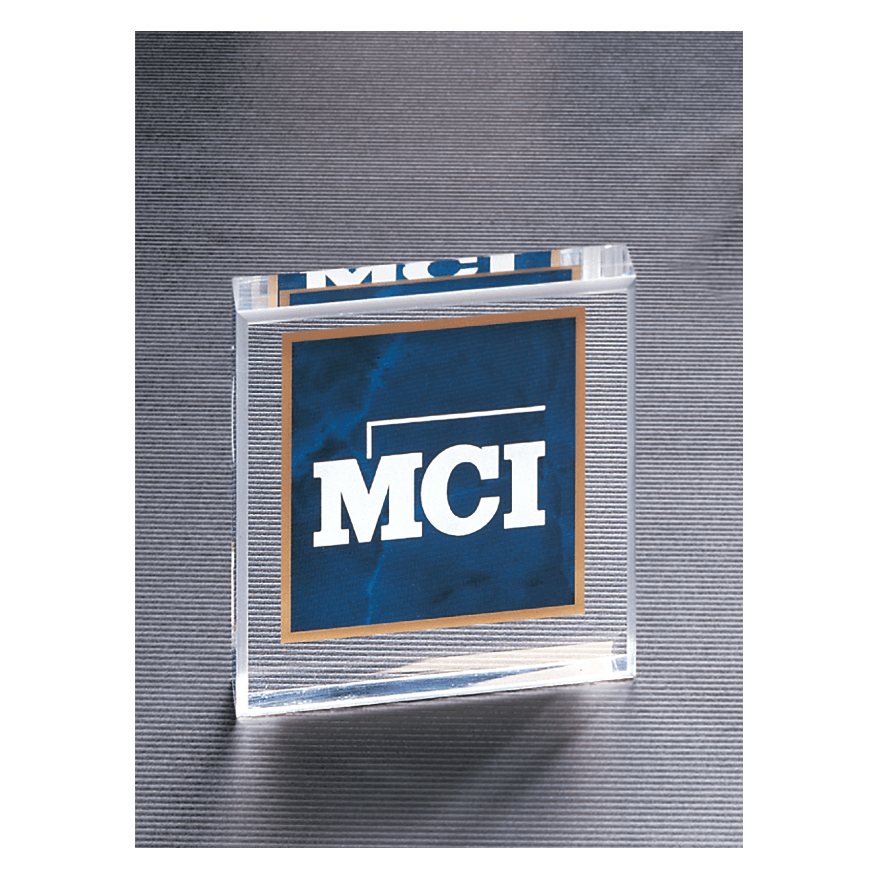 3 3/4" x 3 3/4" Sapphire Marble Design Acrylic Paperweight