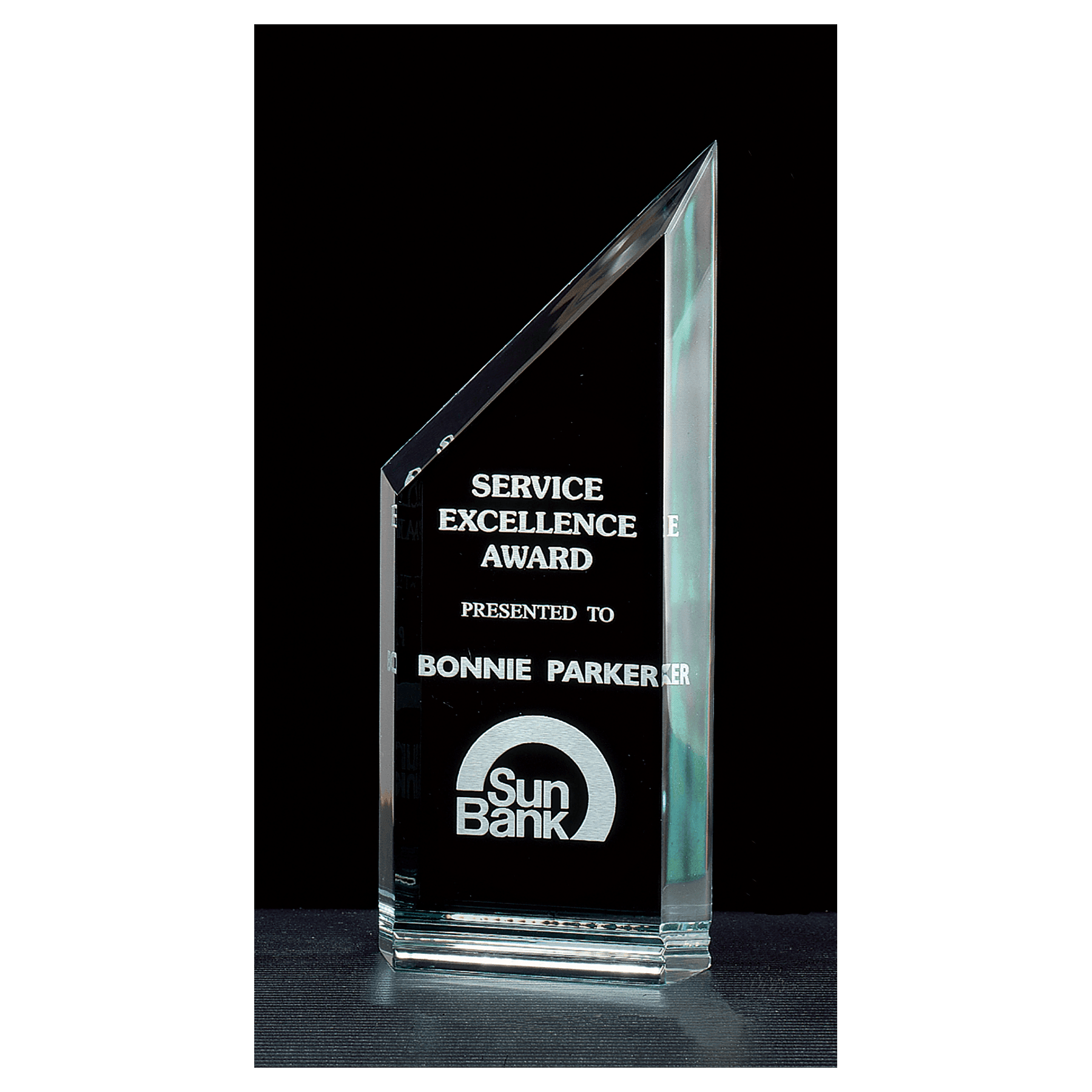 3 1/2" x 9" Zenith Series Jade Acrylic Free Standing Award