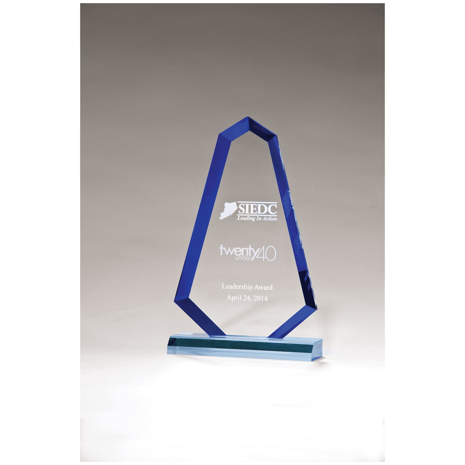 7" x 10 3/4" Flame Series Acrylic with Blue Accented Bevel