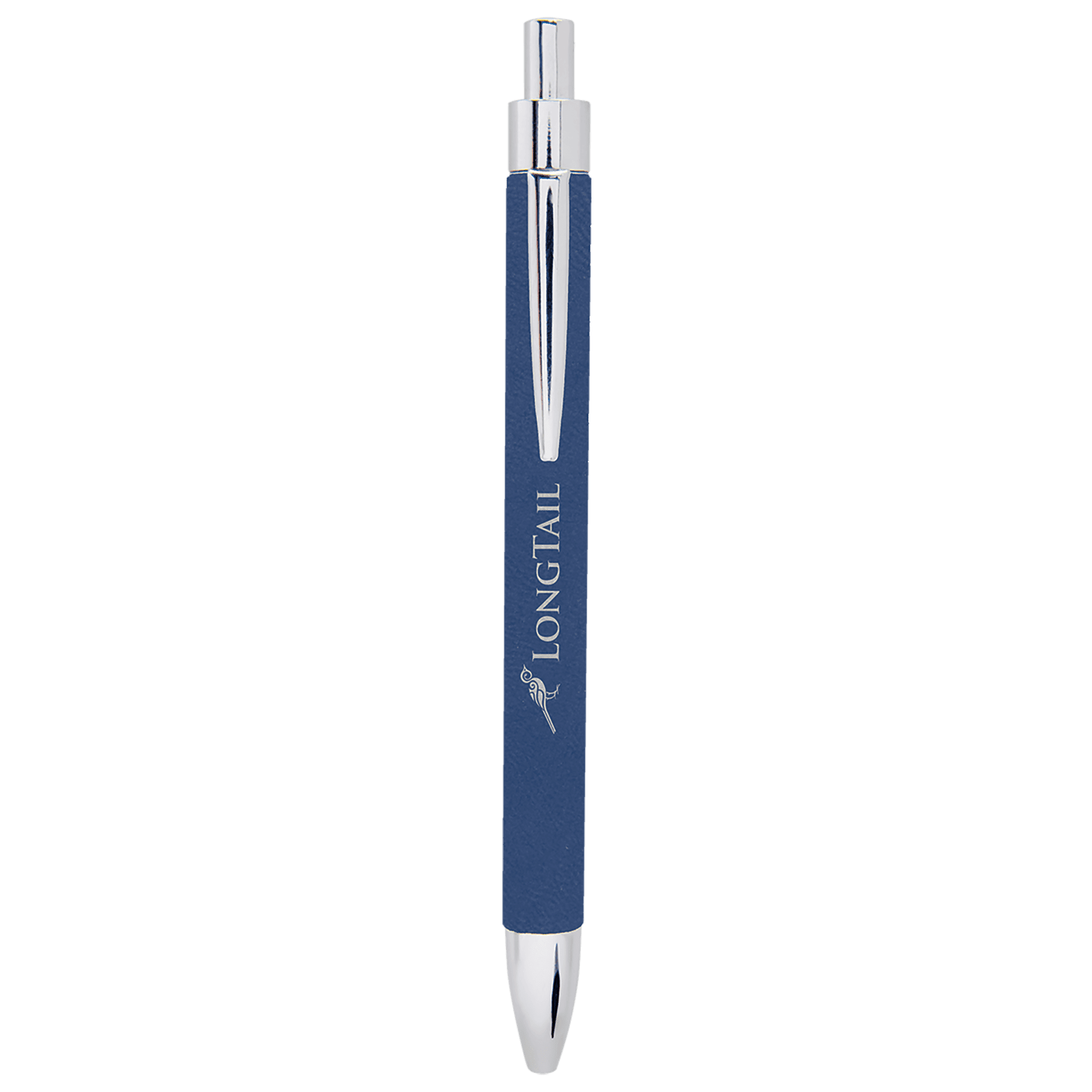 Blue/Silver Laserable Leatherette Pen