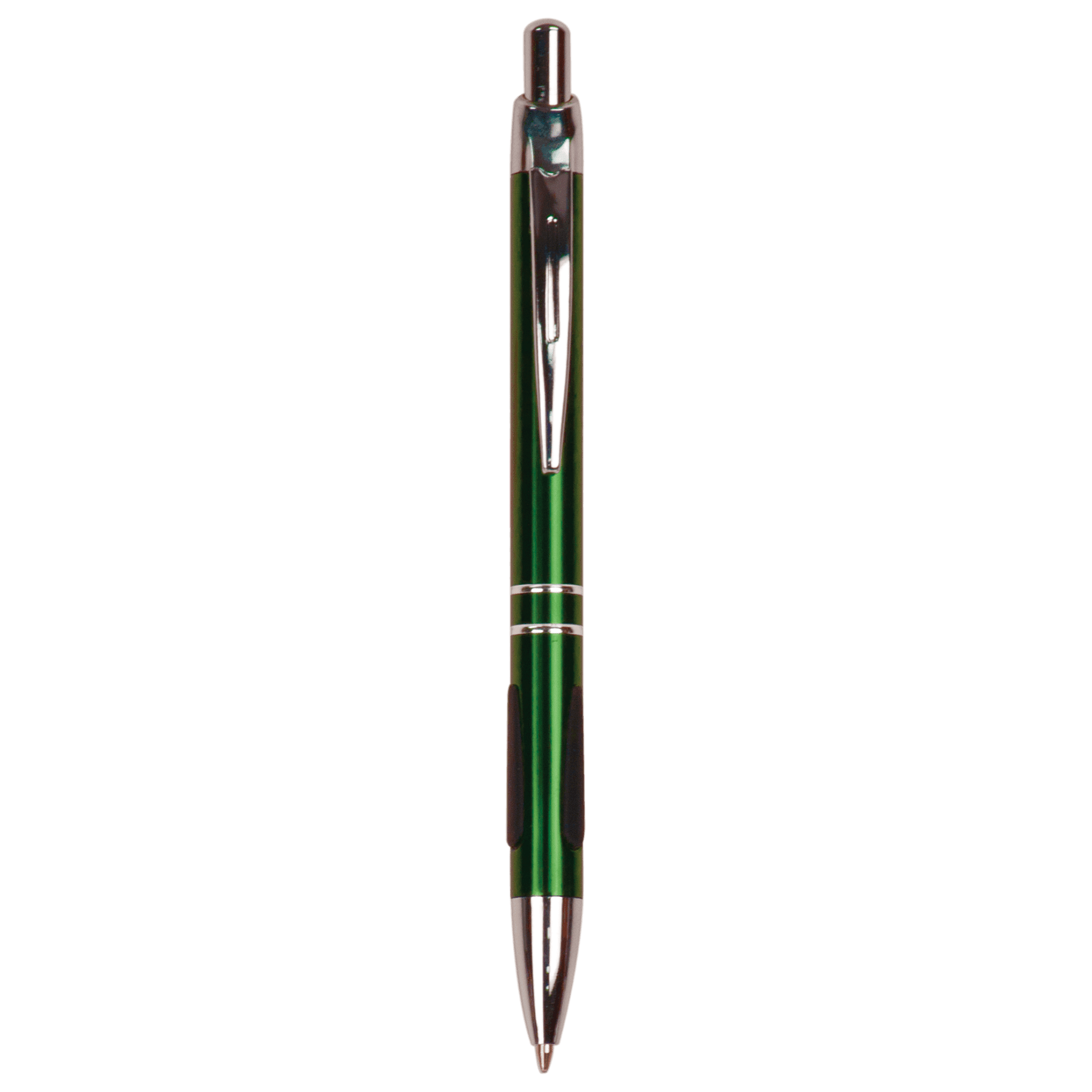 Green with Silver Trim Laserable Pen with Gripper
