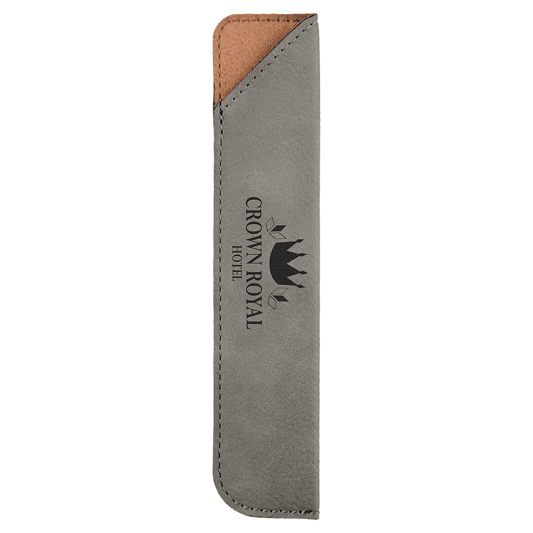 6 1/4" Gray Laserable Leatherette Pen Sleeve