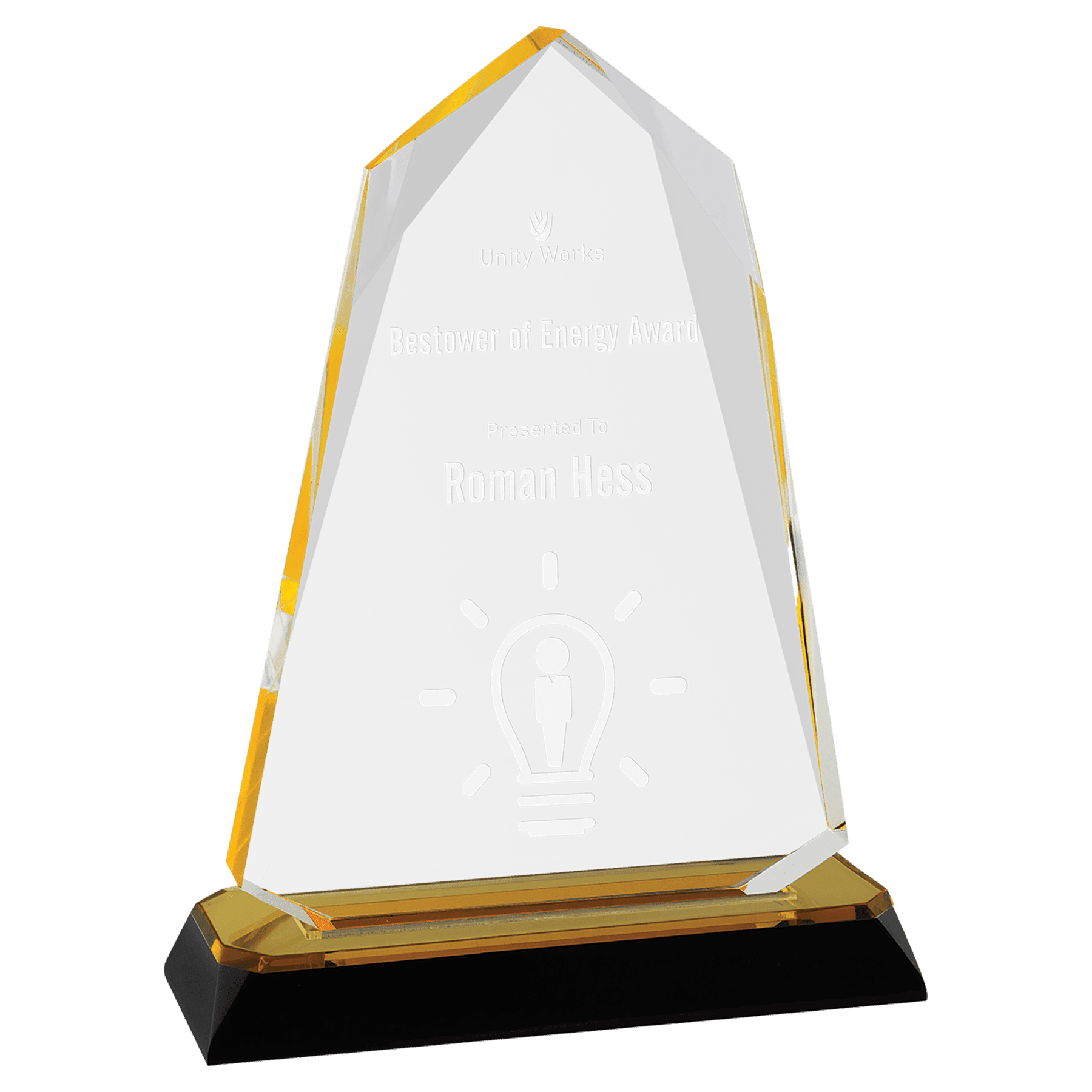 7 3/4" Gold Halo Diamond Corner Base Impress Acrylic