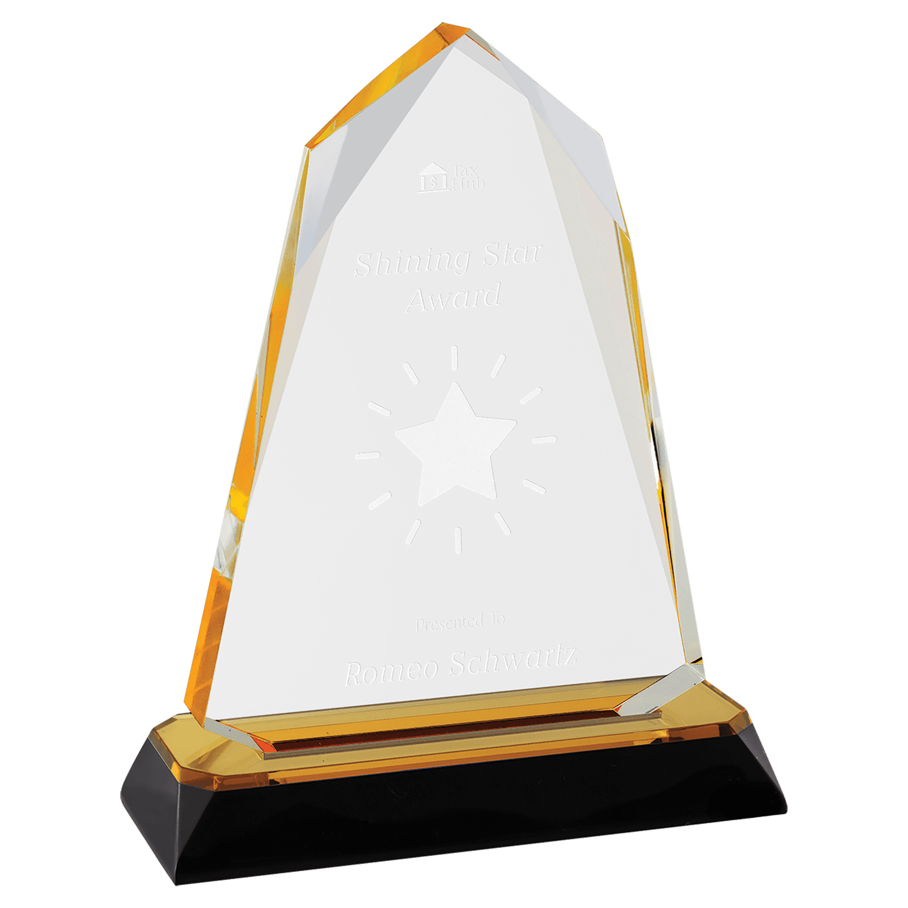 6 3/4" Gold Halo Diamond Corner Base Impress Acrylic