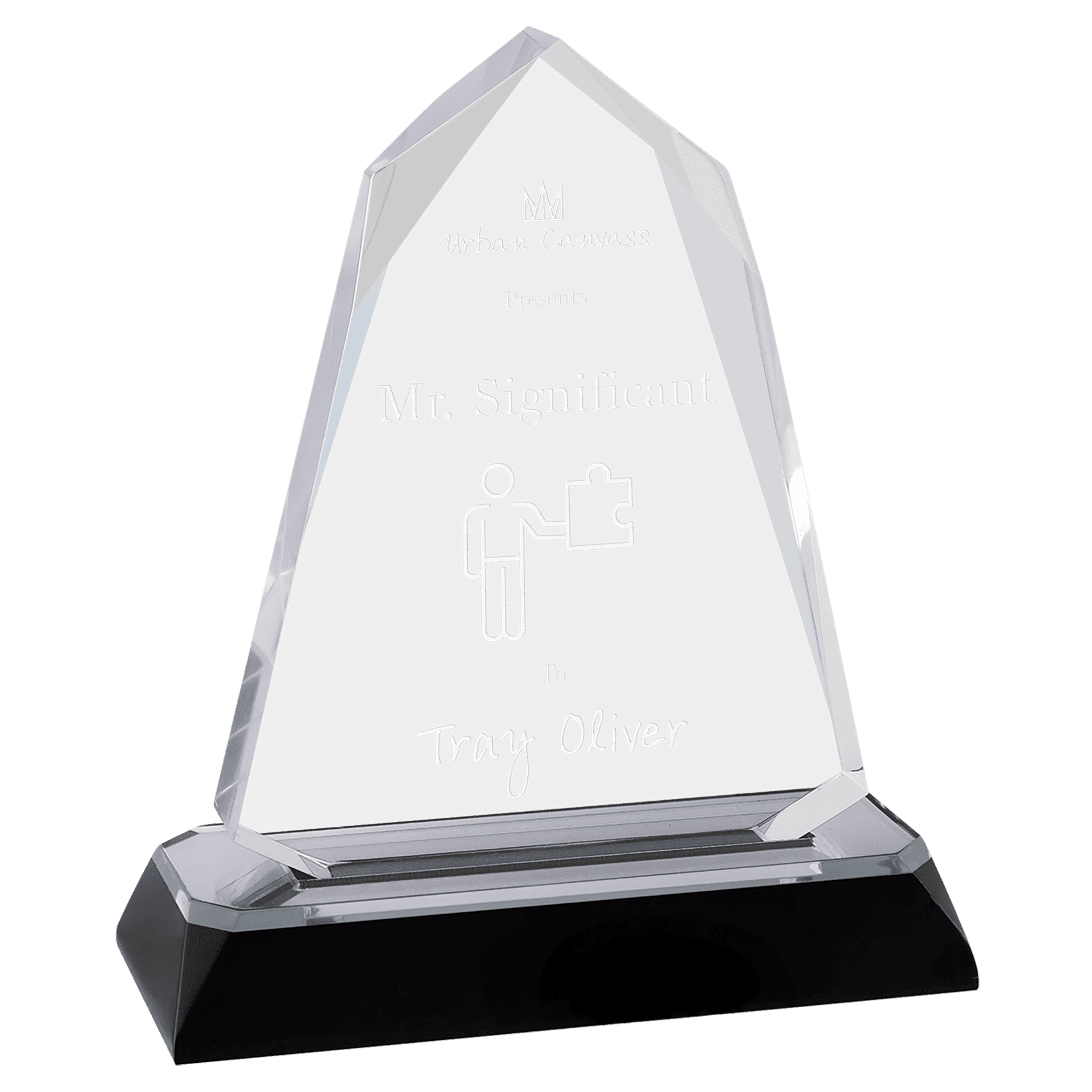 5 3/4" Silver Halo Diamond Corner Base Impress Acrylic