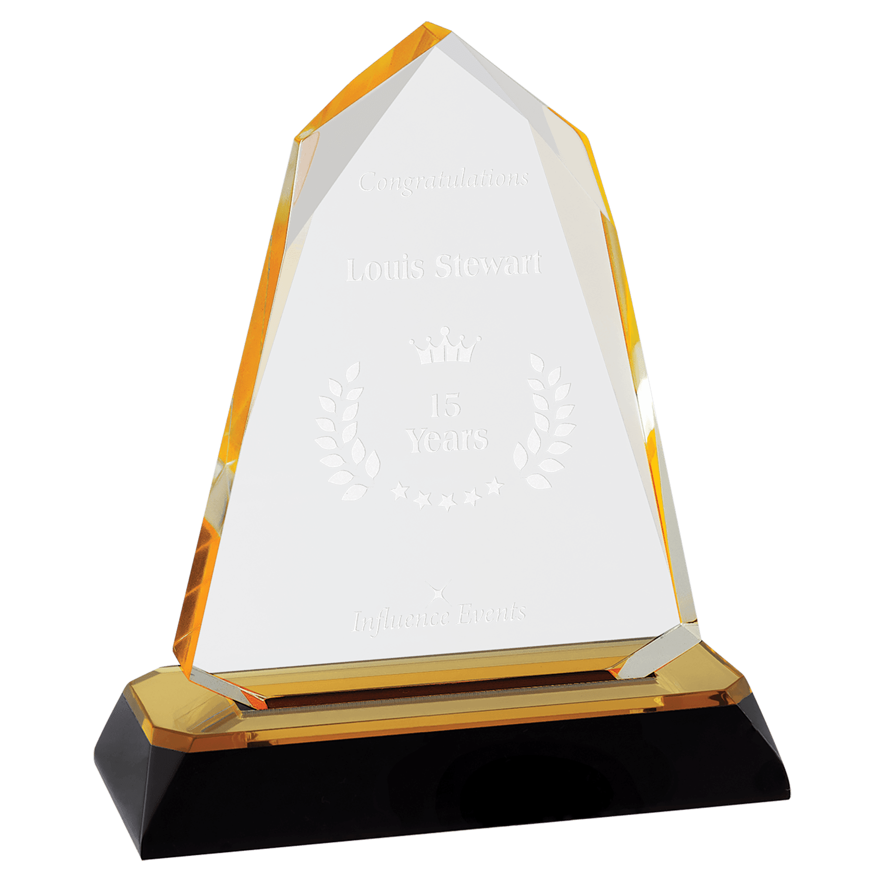 5 3/4" Gold Halo Diamond Corner Base Impress Acrylic