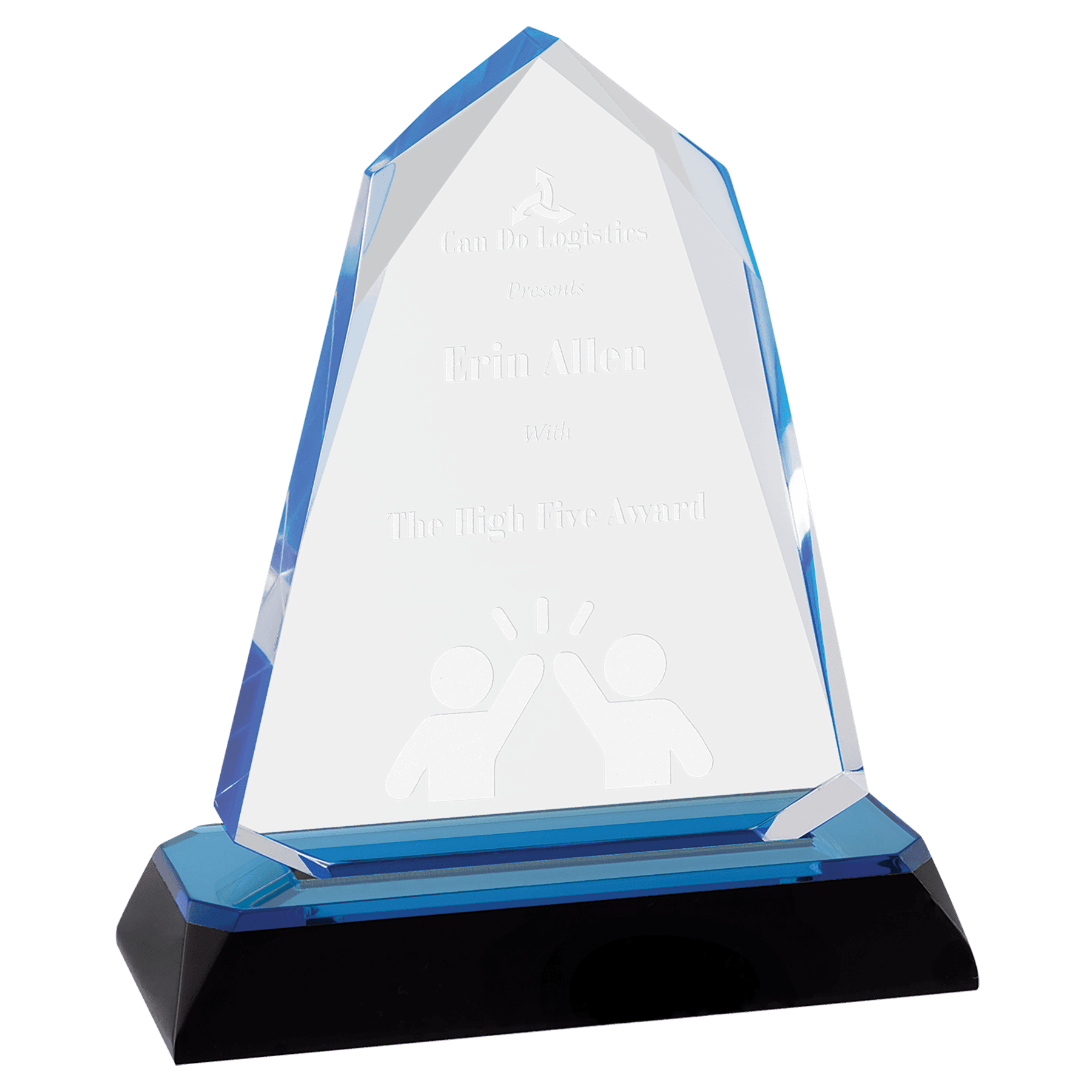 5 3/4" Blue Halo Diamond Corner Base Impress Acrylic