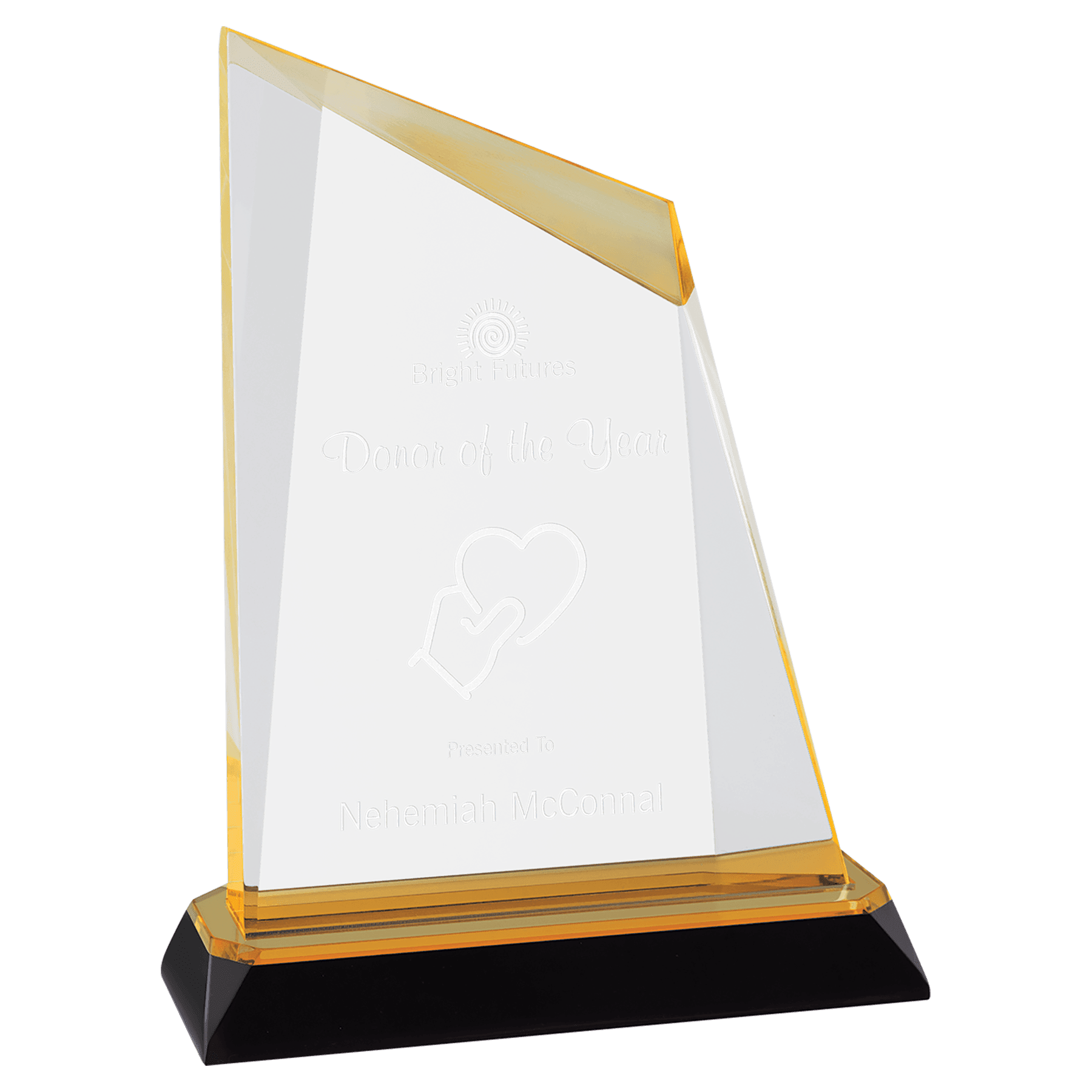 7 3/4" Gold Peak Diamond Corner Base Impress Acrylic