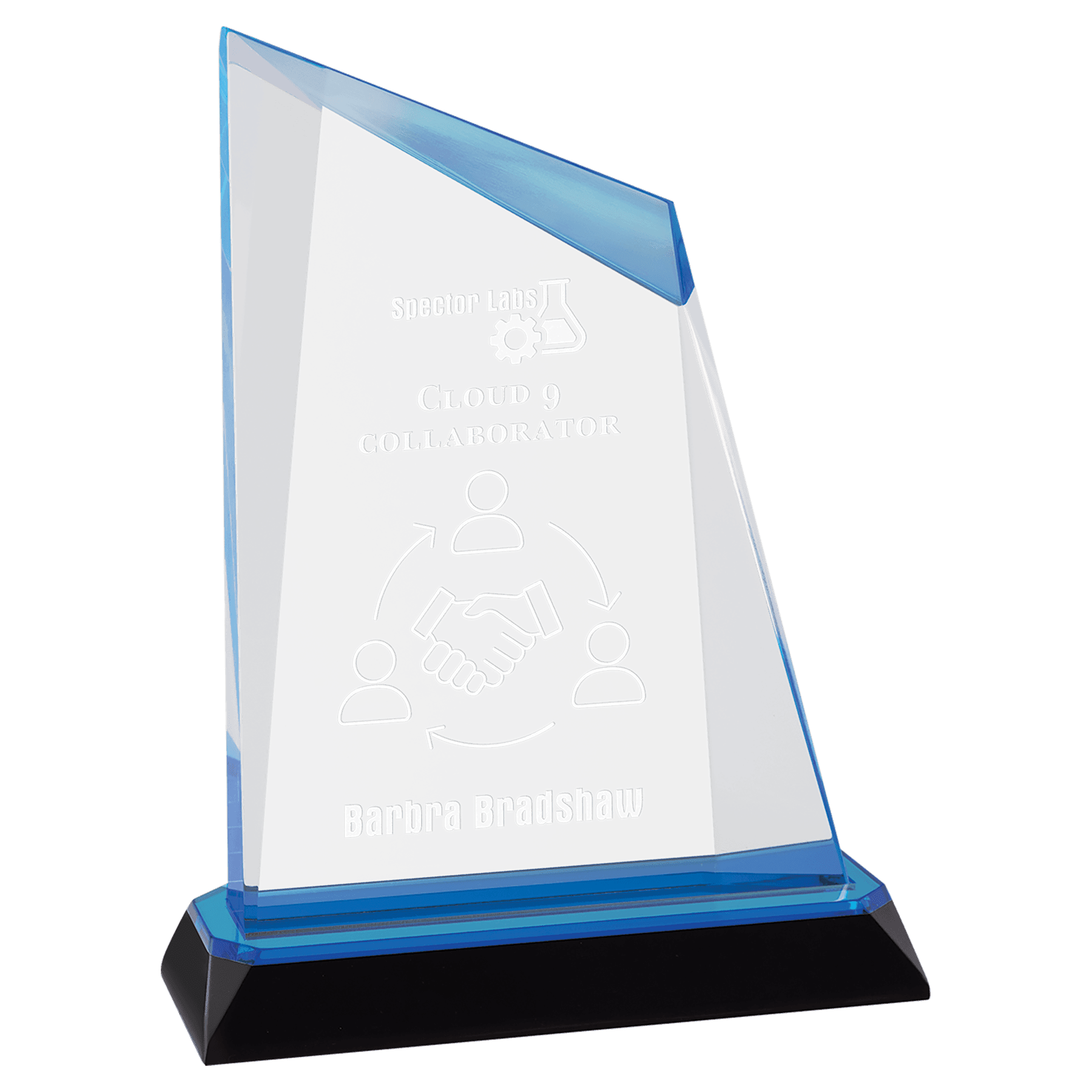 7 3/4" Blue Peak Diamond Corner Base Impress Acrylic