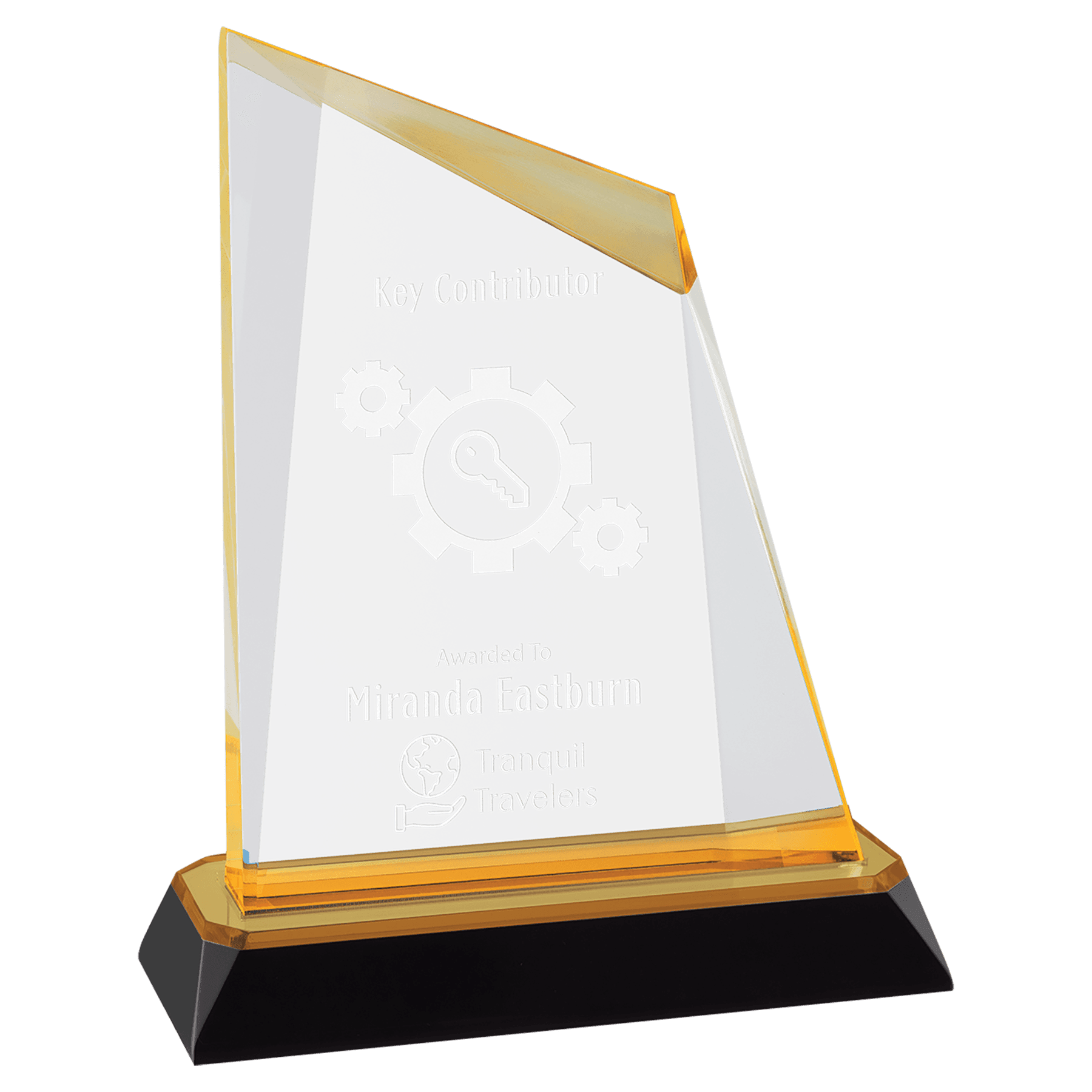 6 3/4" Gold Peak Diamond Corner Base Impress Acrylic