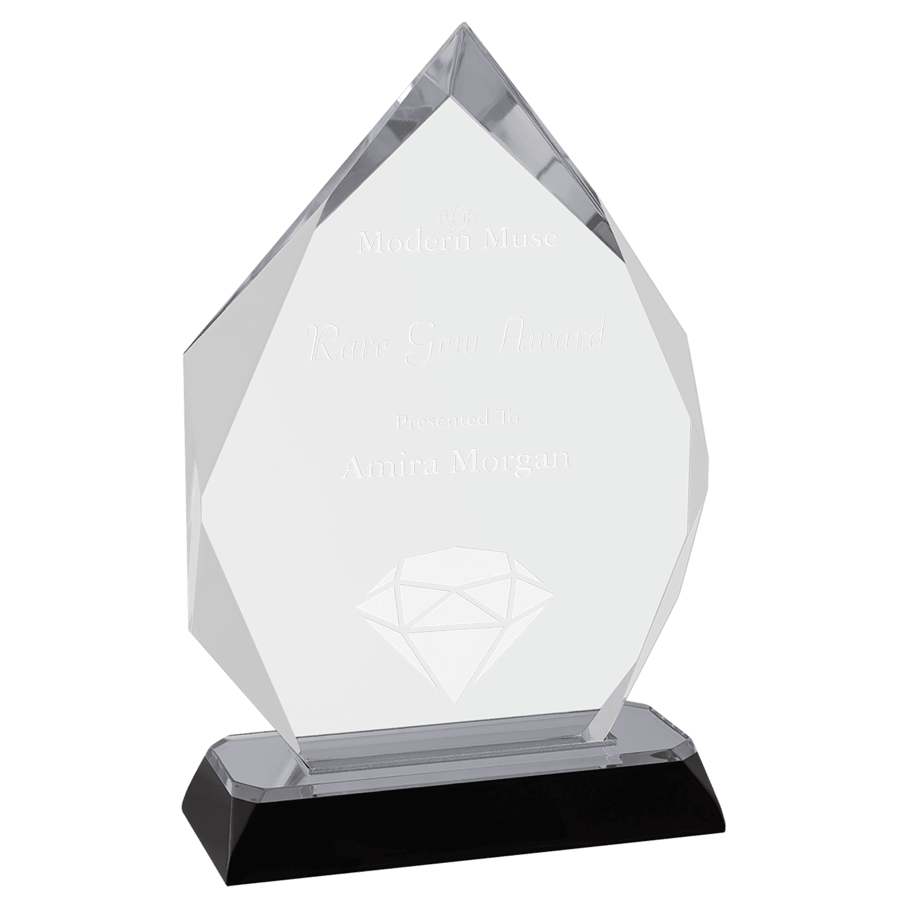 7 3/4" Silver Diamond Corner Base Impress Acrylic