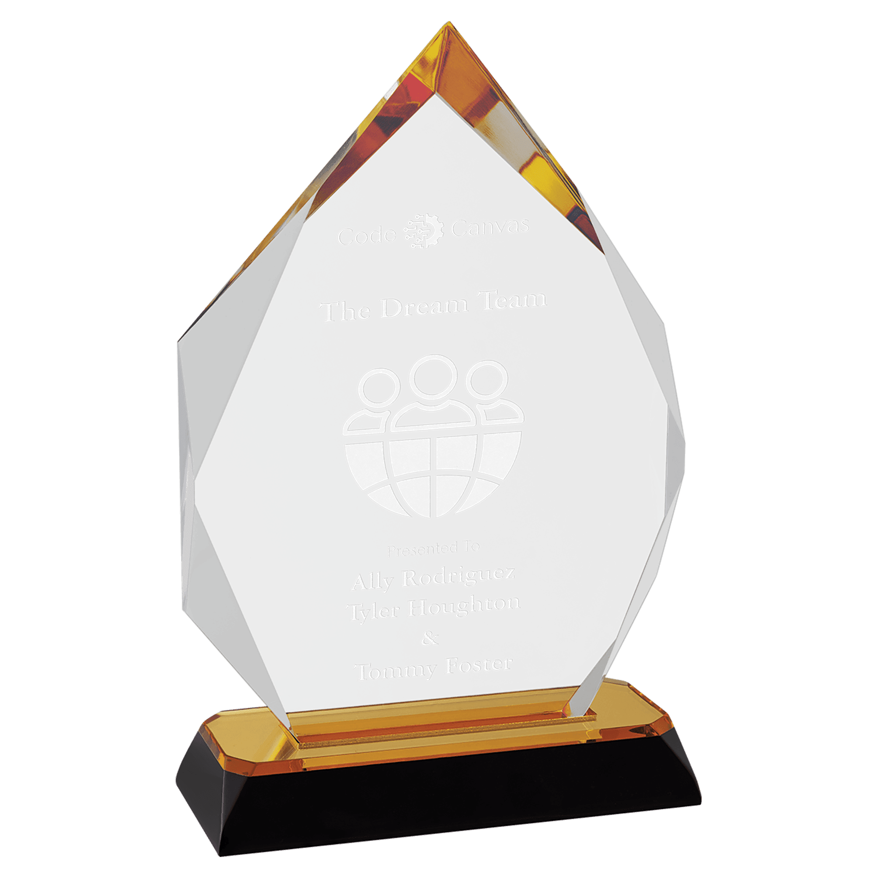 7 3/4" Gold Diamond Corner Base Impress Acrylic