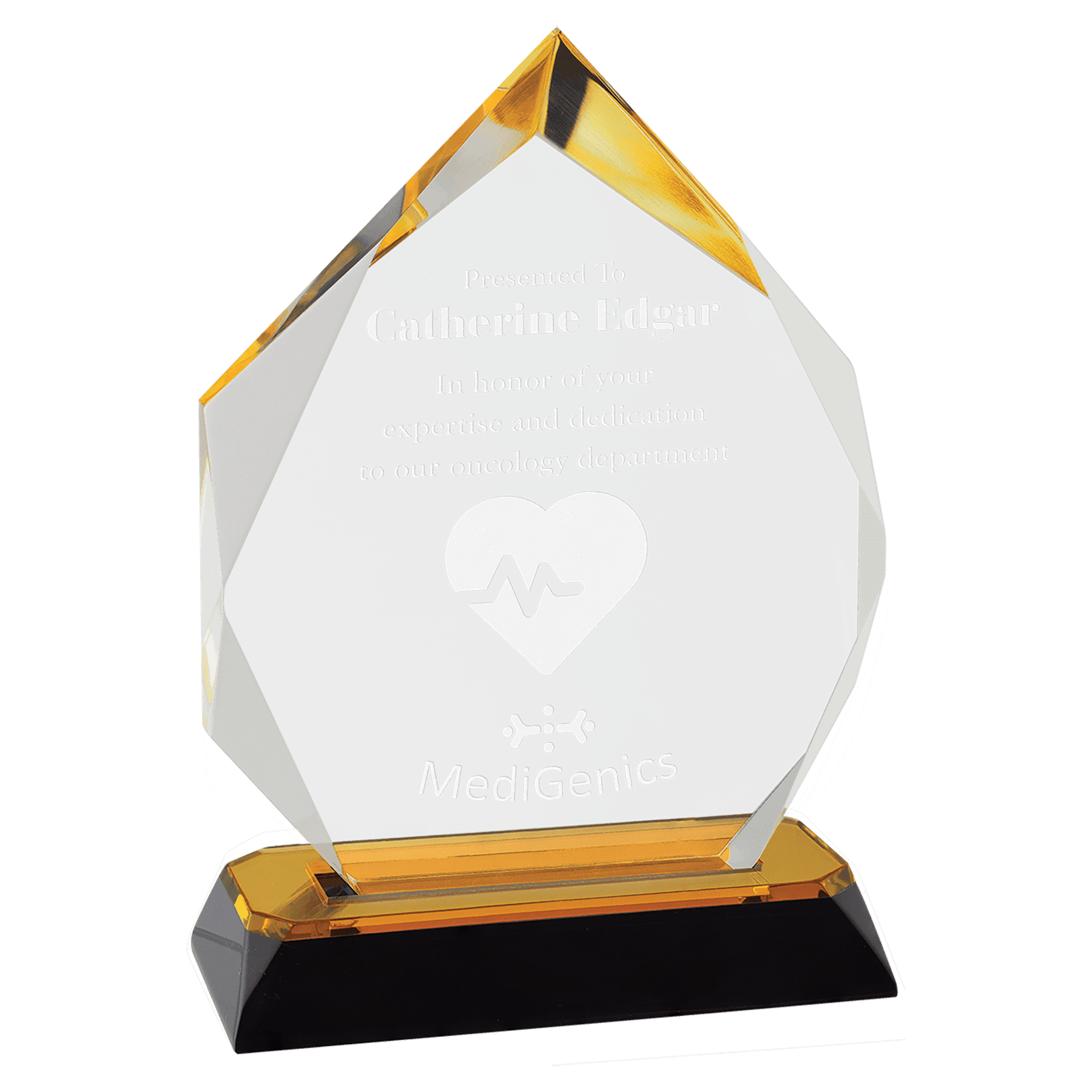 6 3/4" Gold Diamond Corner Base Impress Acrylic