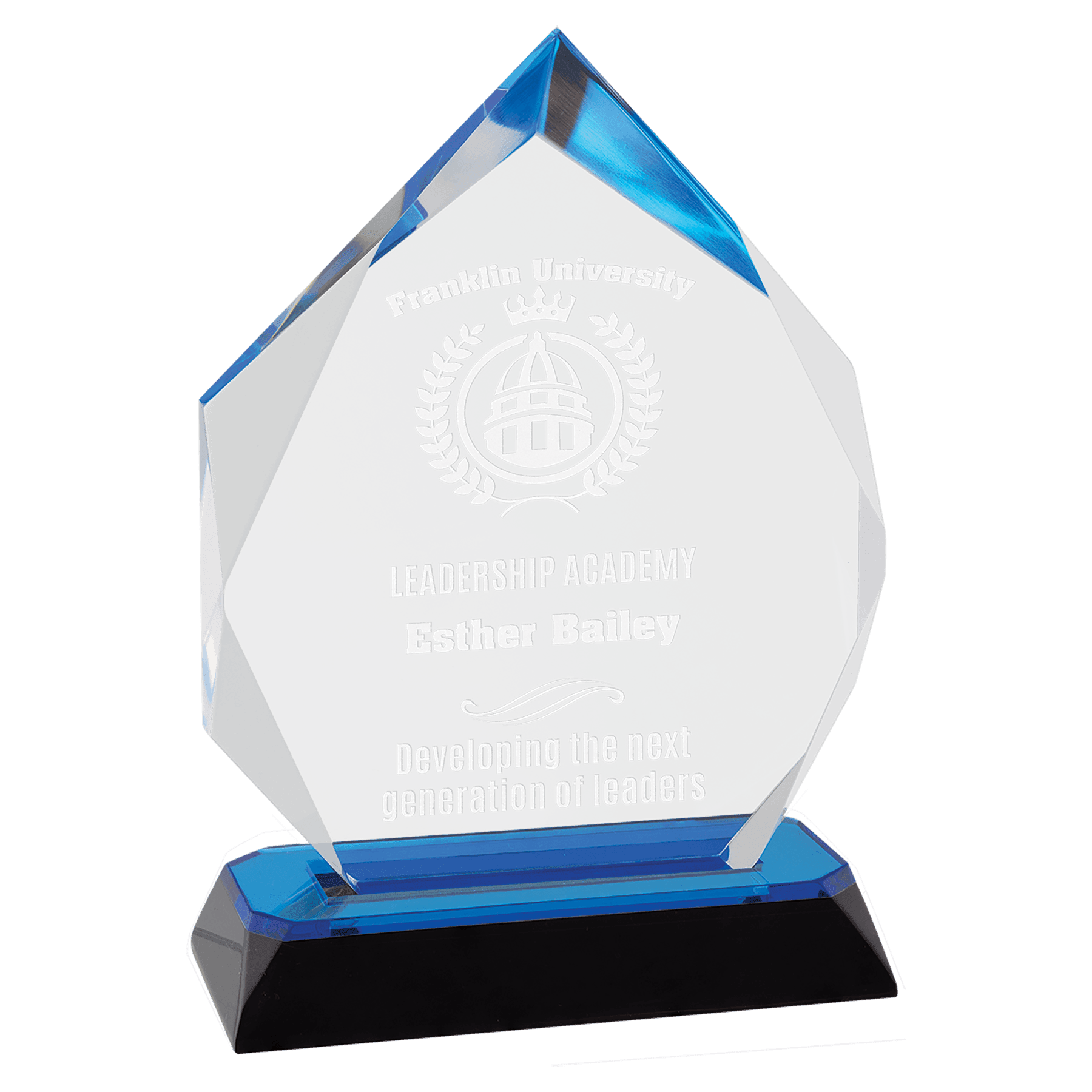 6 3/4" Blue Diamond Corner Base Impress Acrylic