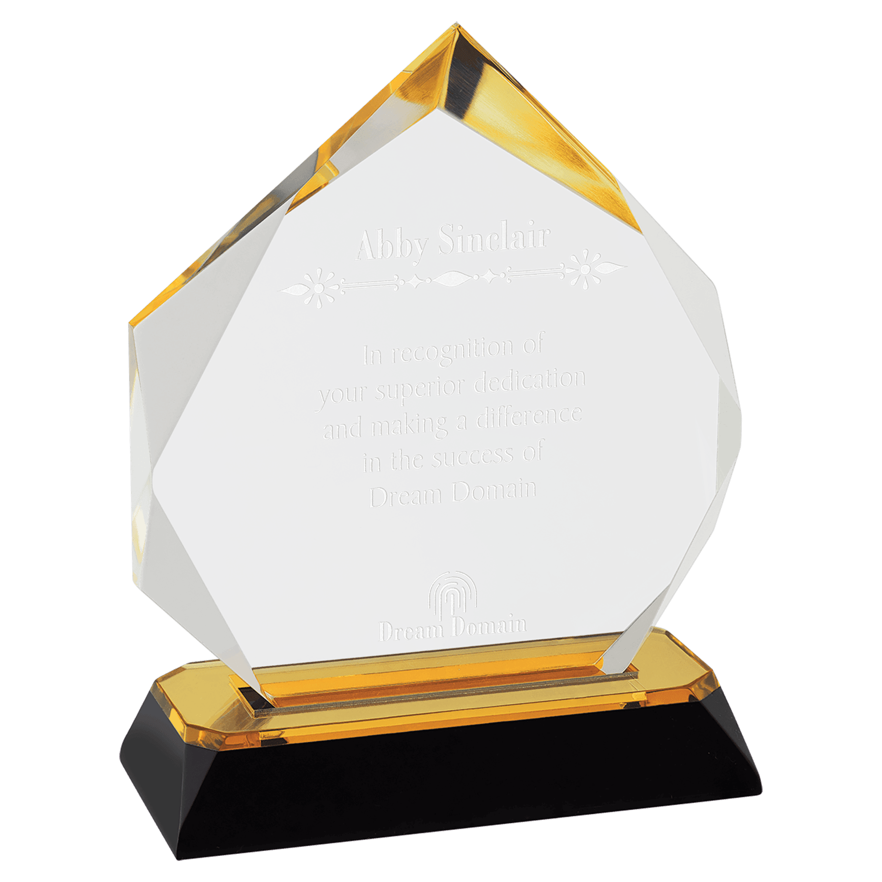 5 3/4" Gold Diamond Corner Base Impress Acrylic