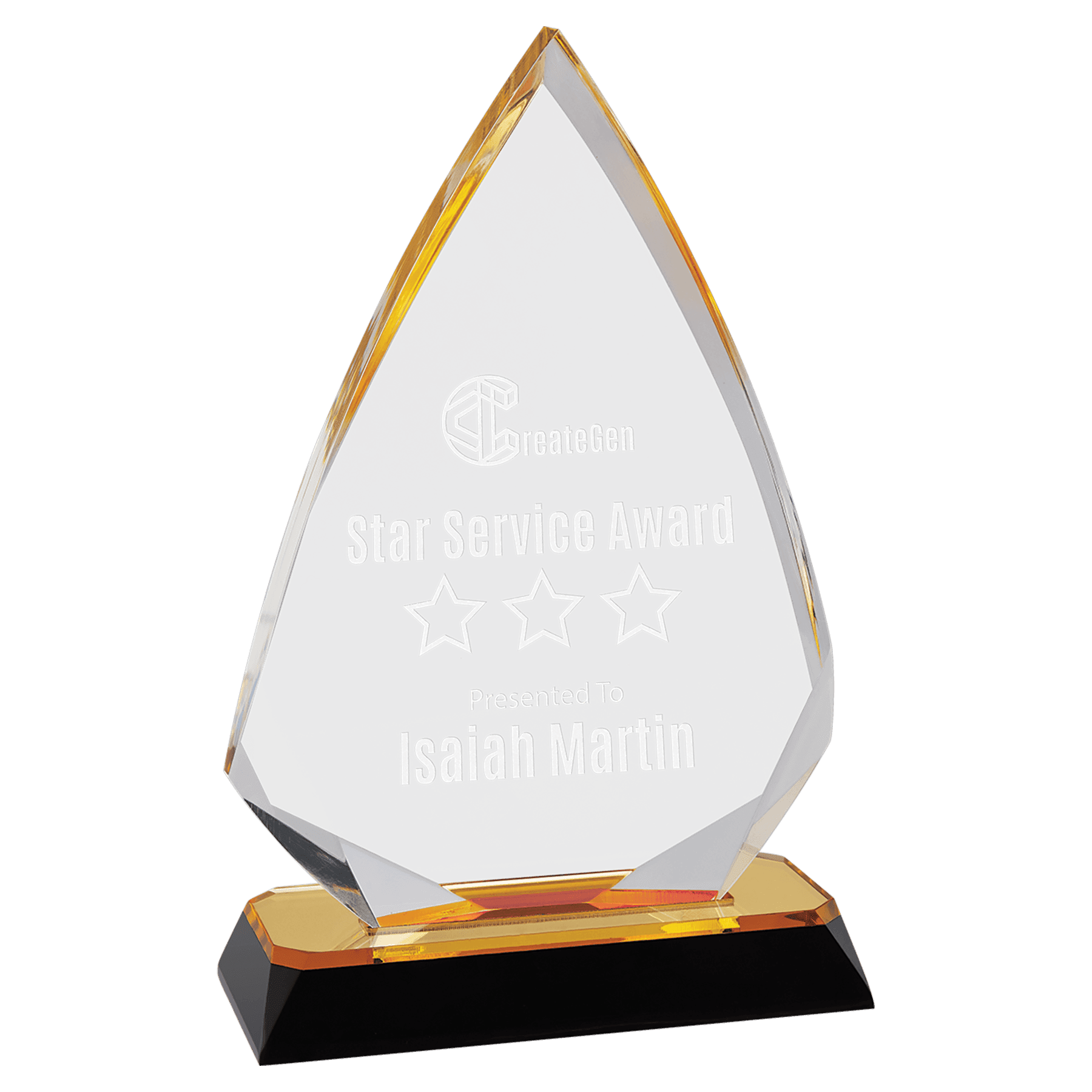 7 3/4" Gold Arrow Diamond Corner Base Impress Acrylic