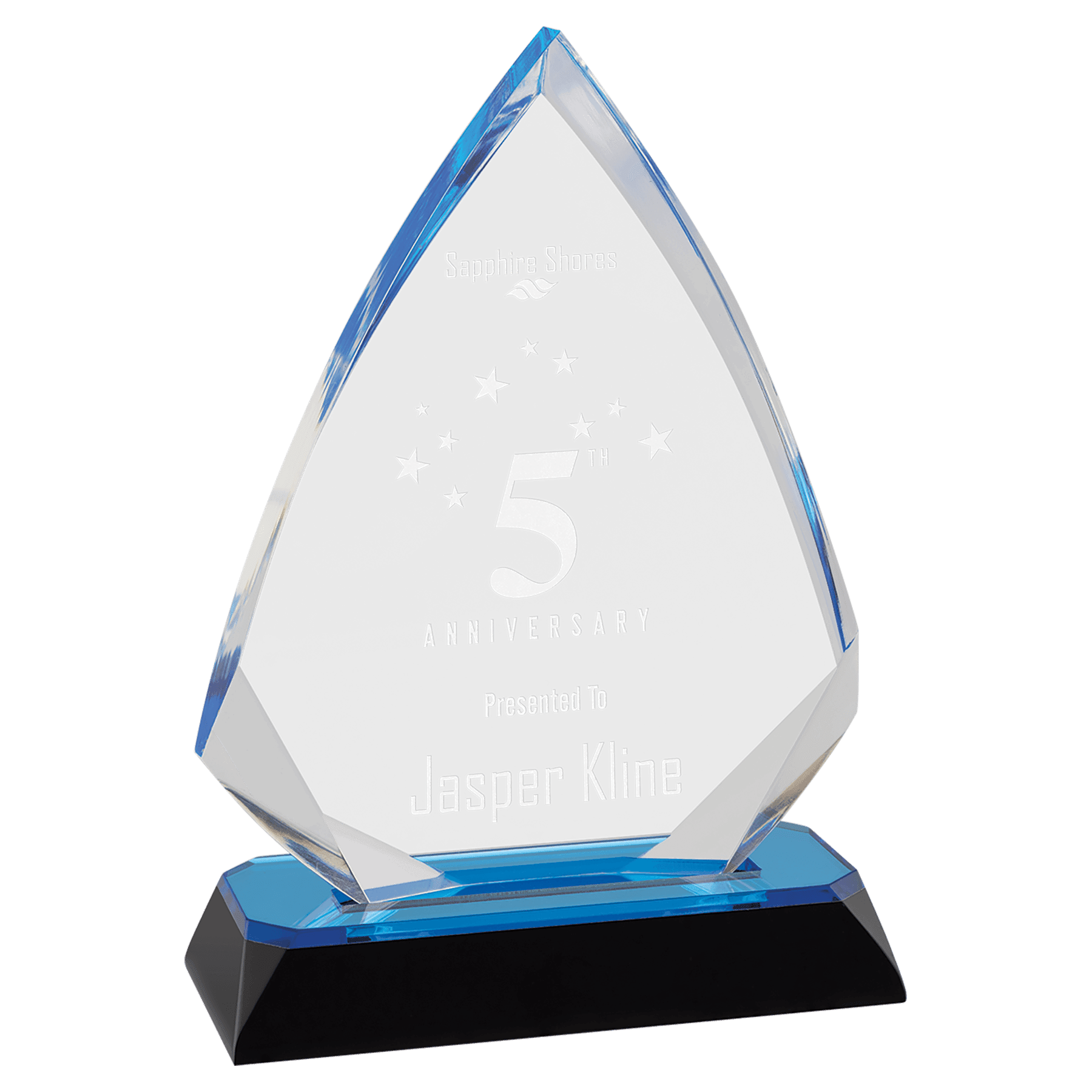 6 3/4" Blue Arrow Diamond Corner Base Impress Acrylic