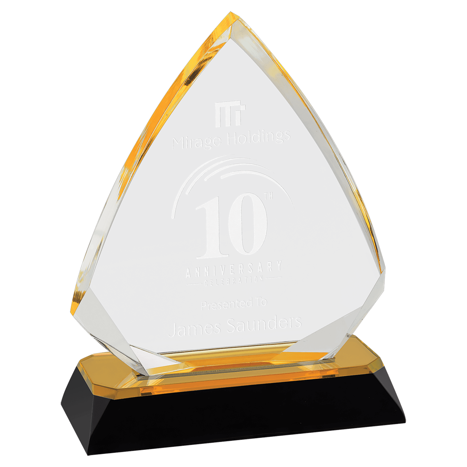 5 3/4" Gold Arrow Diamond Corner Base Impress Acrylic