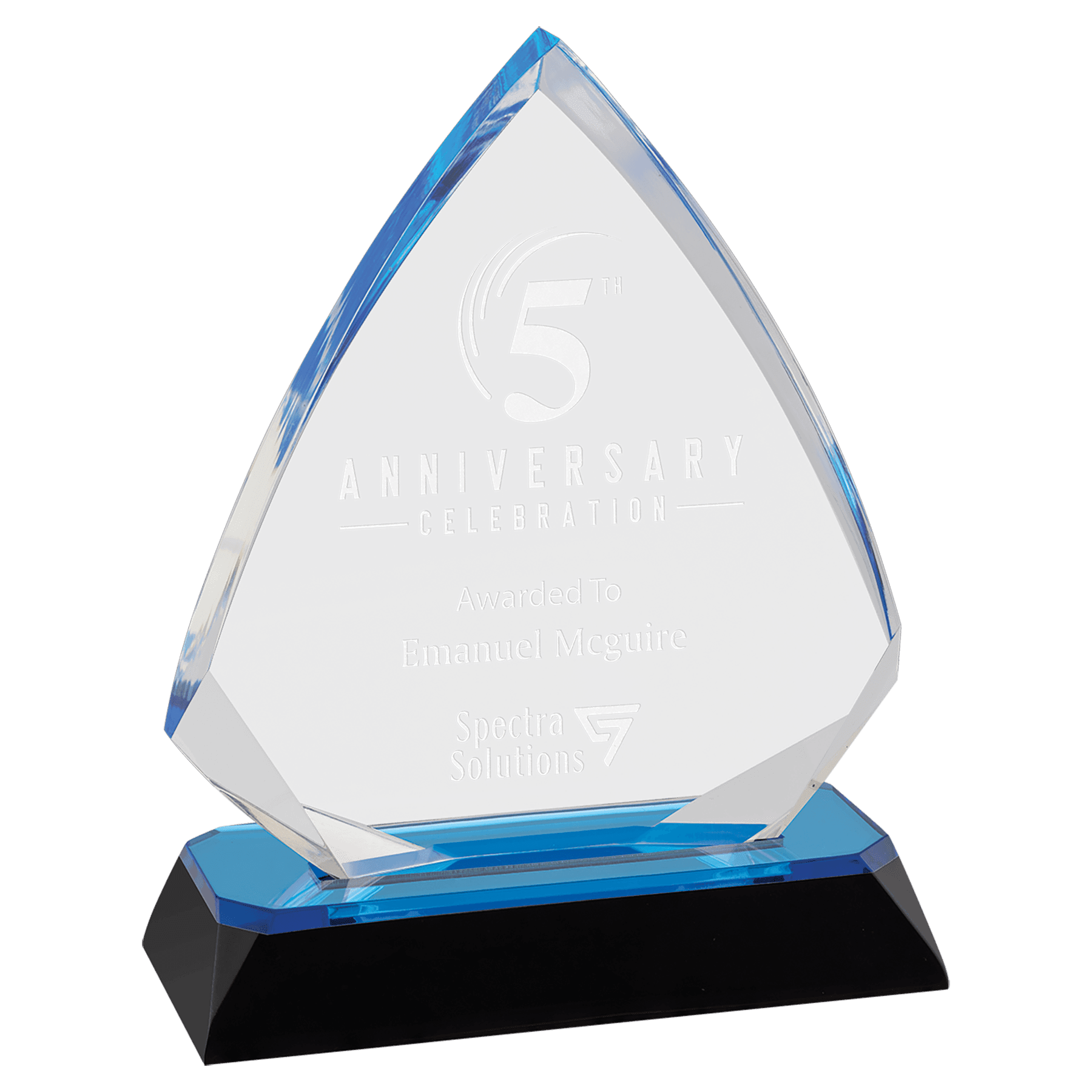 5 3/4" Blue Arrow Diamond Corner Base Impress Acrylic