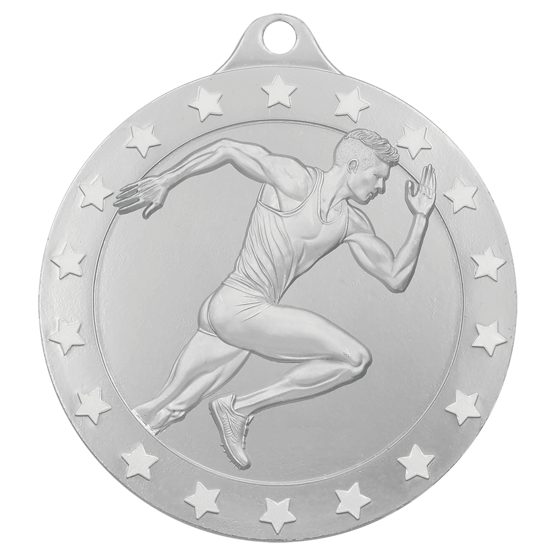 Silver 2" Radiance Male Track Medal