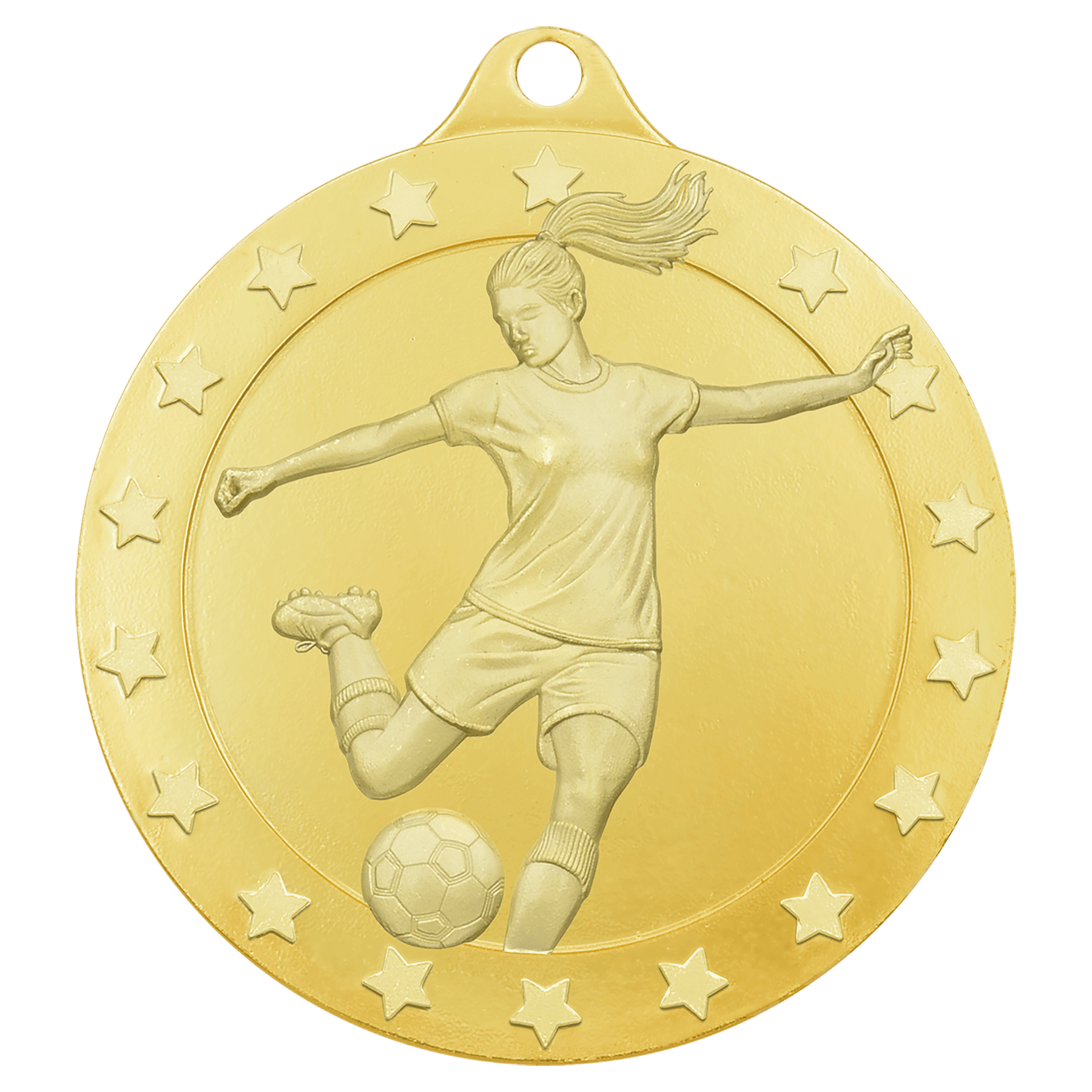 Gold 2 3/4" Radiance Female Soccer Medal