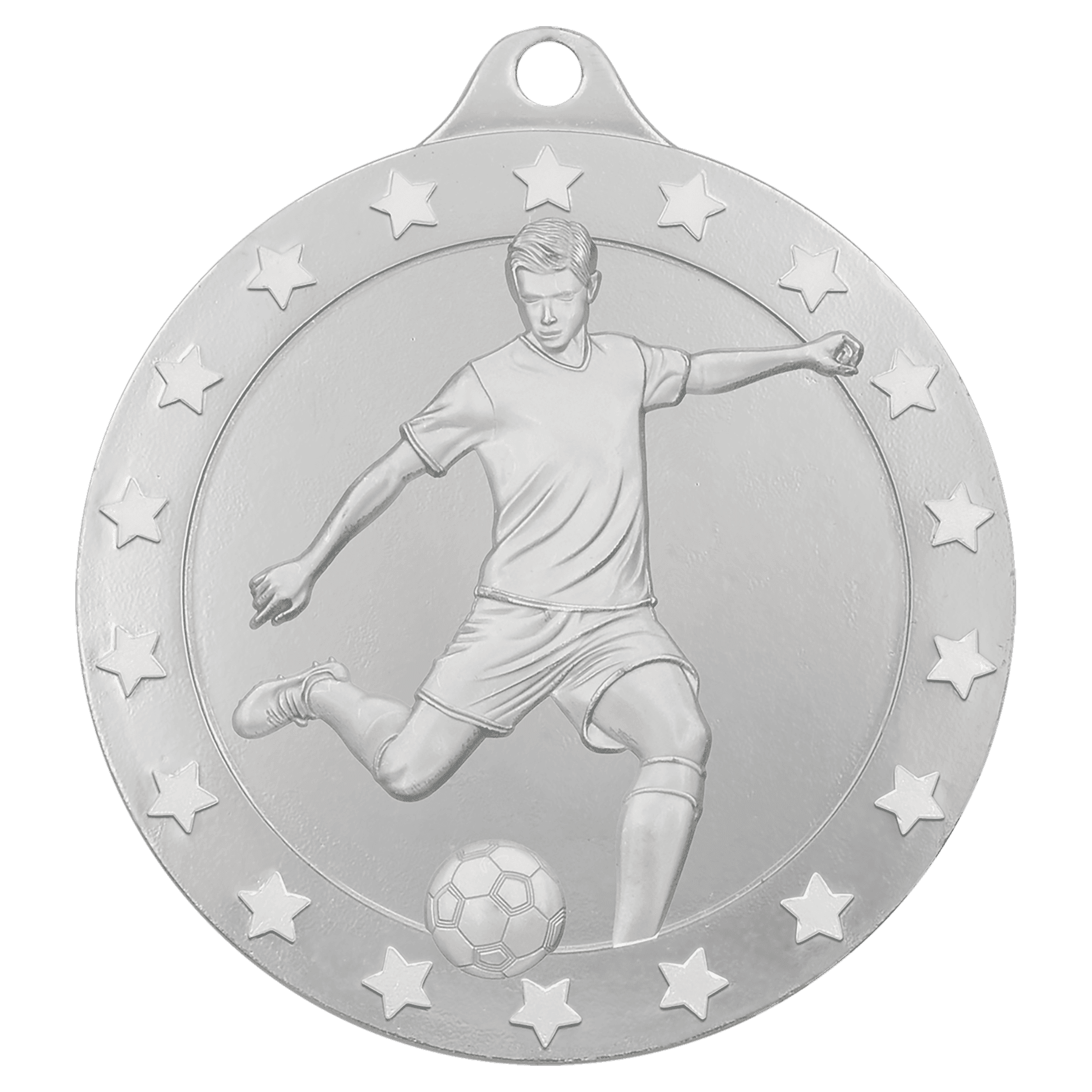 Silver 2 3/4" Radiance Male Soccer Medal