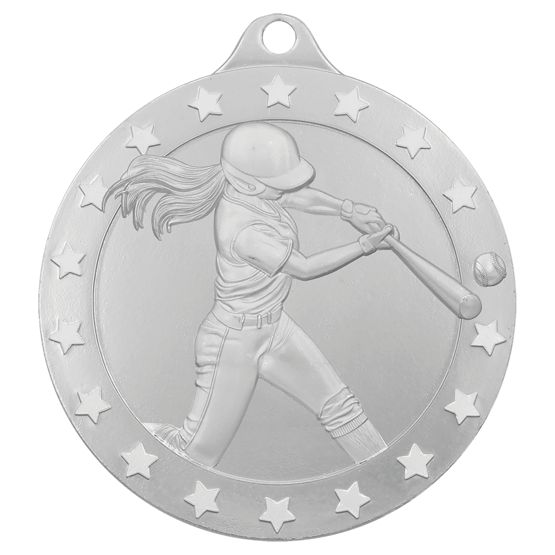 Silver 2 3/4" Radiance Softball Medal