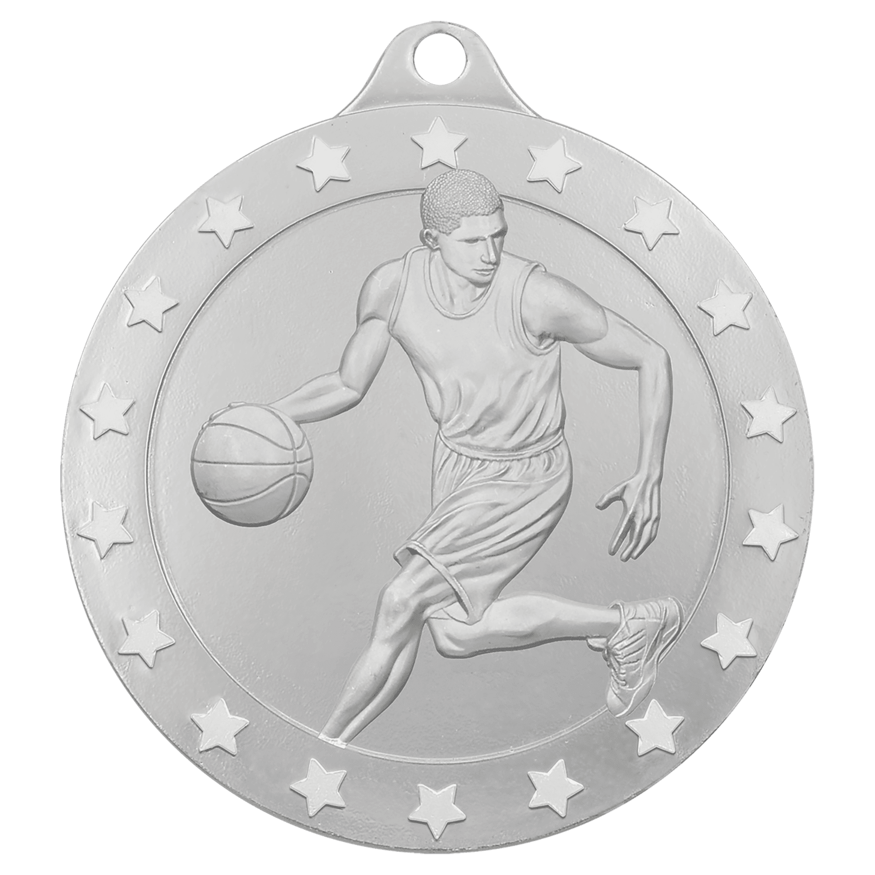 Silver 2 3/4" Radiance Male Basketball Medal
