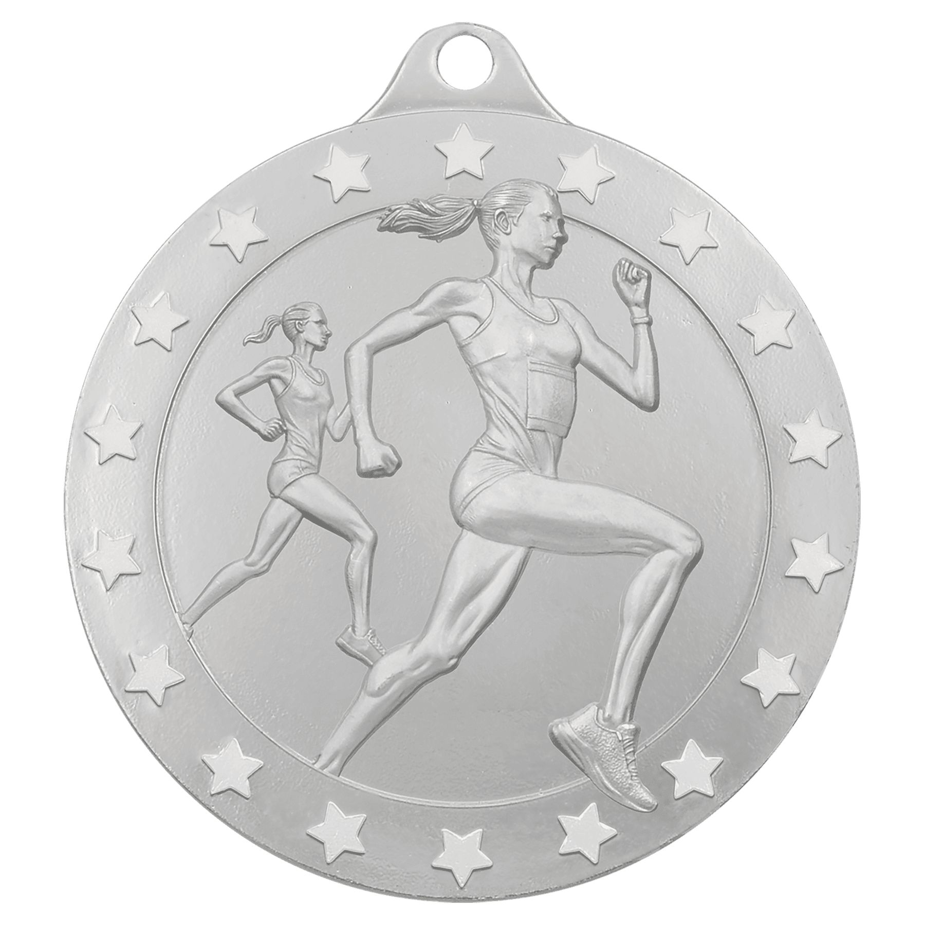 Silver 2 3/4" Radiance Female Cross Country Medal