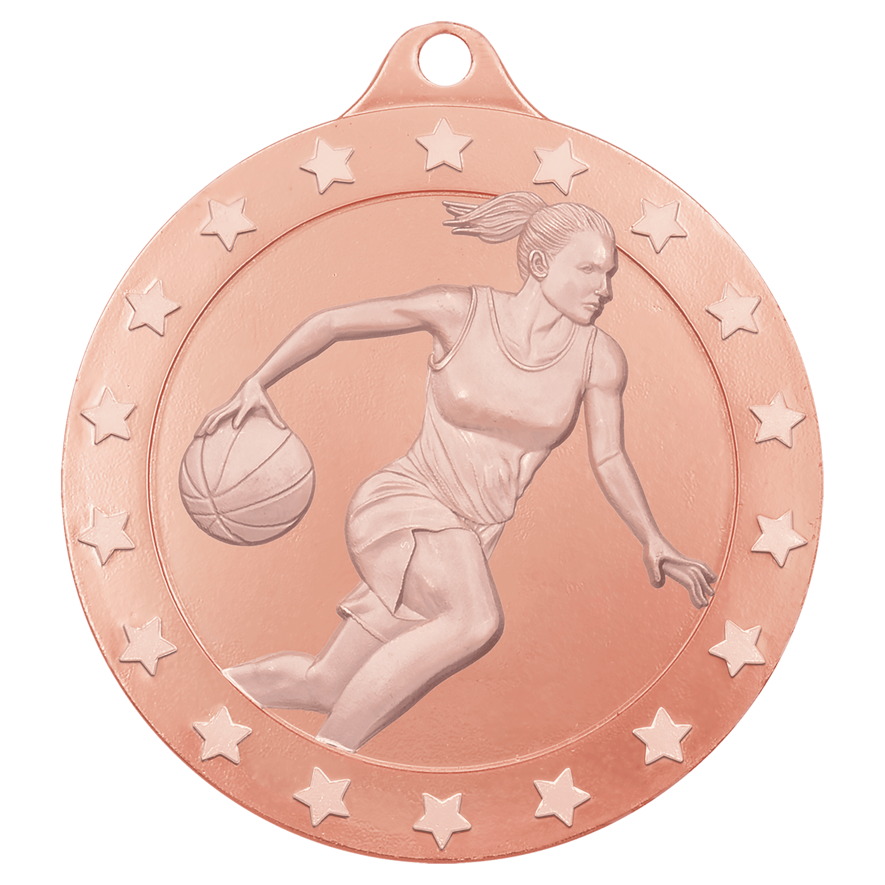 Bronze 2 3/4" Radiance Female Basketball Medal