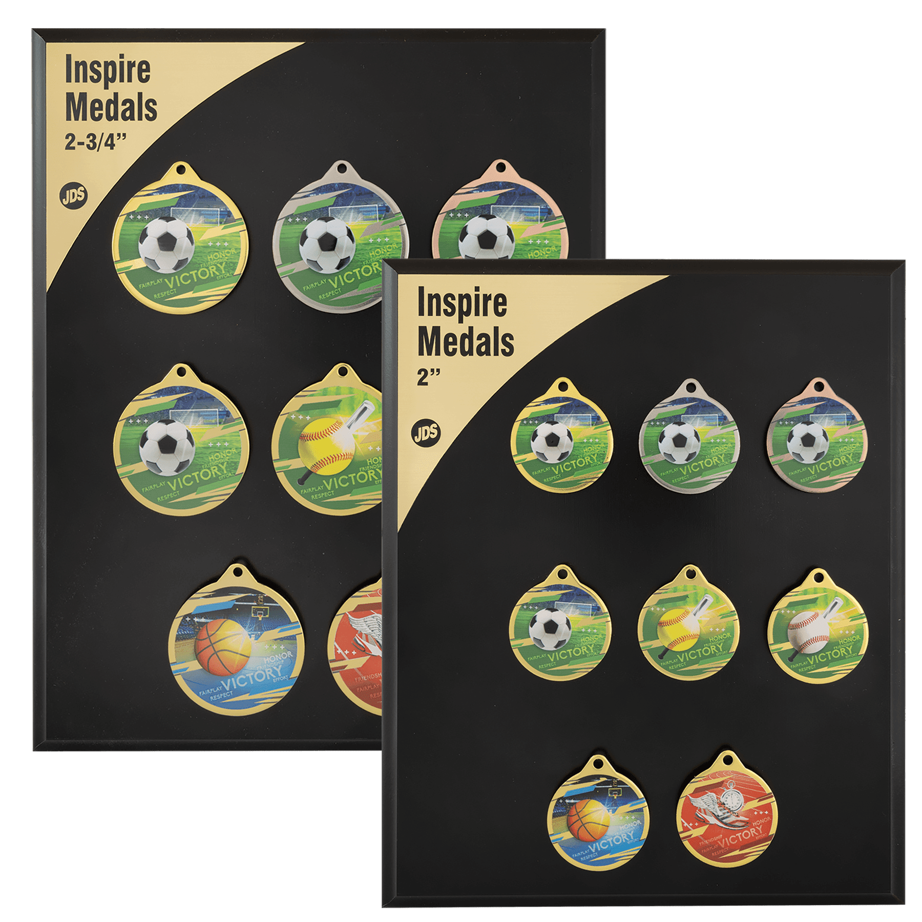 2" & 2 3/4" Inspire Medal Sample Set Gold Only