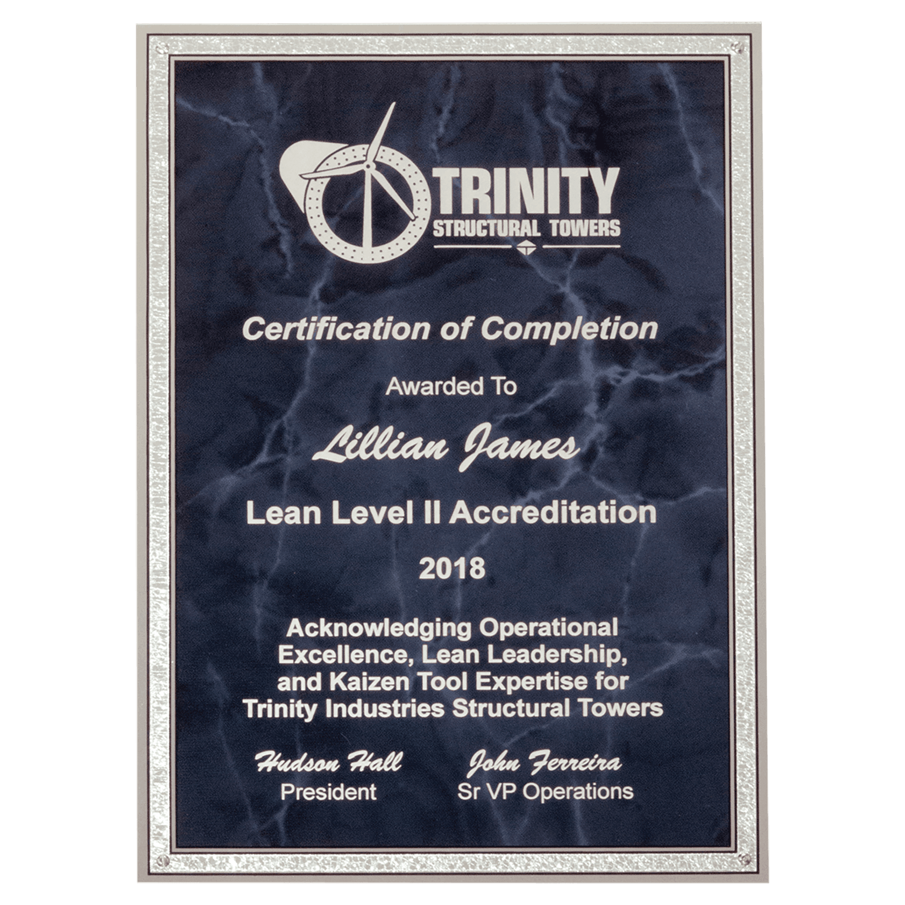 5 1/4" x 7 1/4" Gray Marble Laserable Aluminum Plate with Silver Border