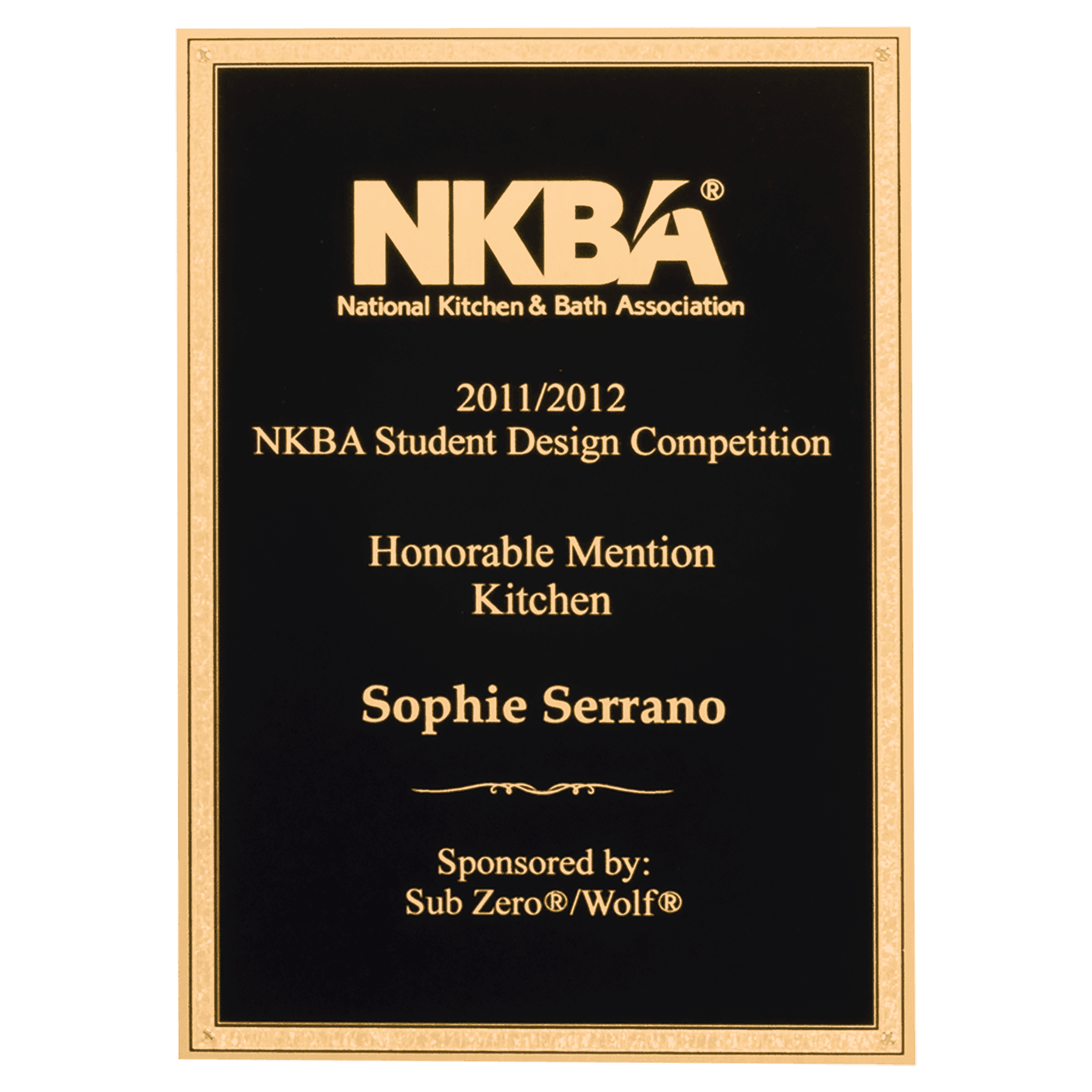 7" x 10" Black Textured LaserFX Brass Plated Steel Plate with Gold Florentine Border and Four Holes