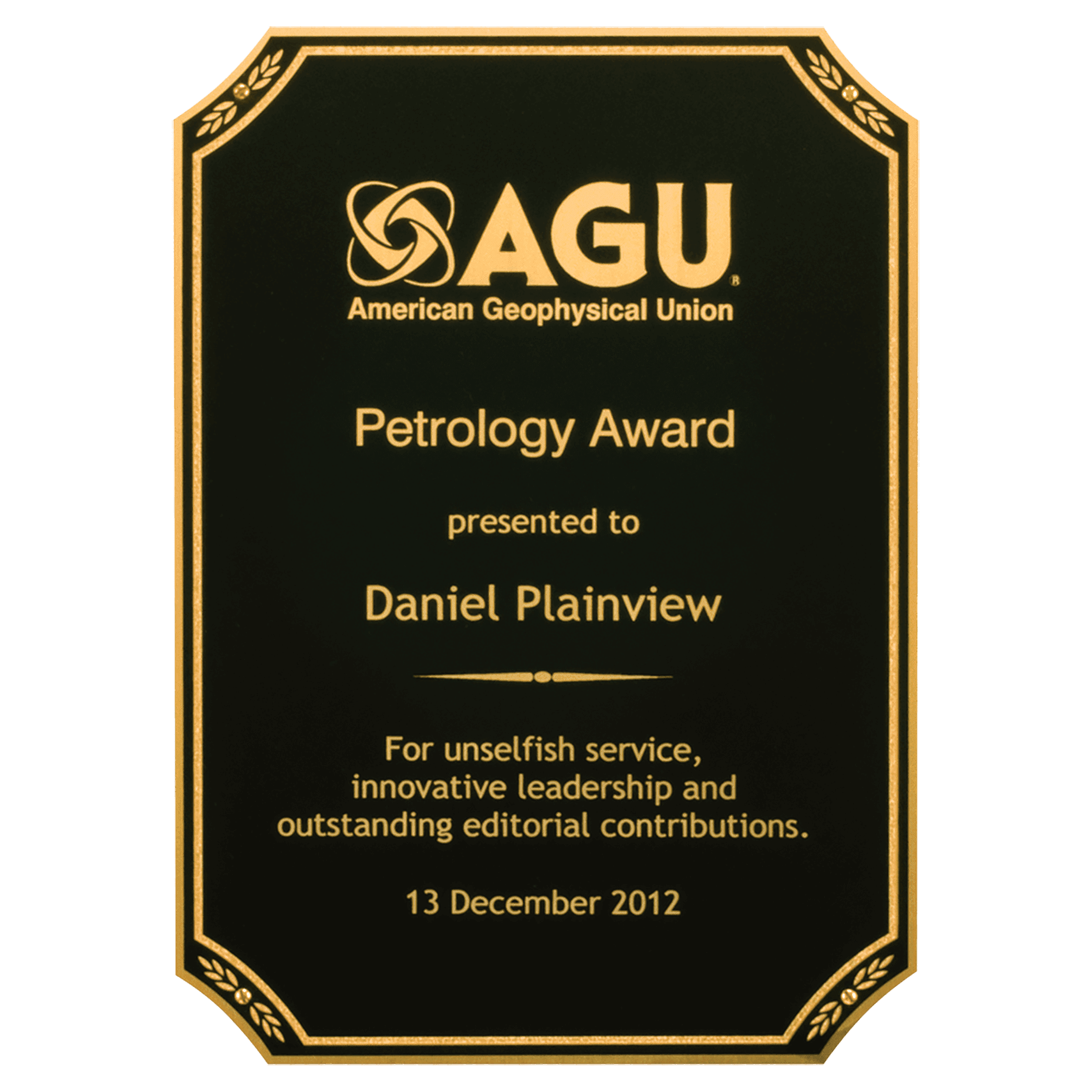 6" x 8 1/2" Black LaserFX Plate with Textured Center, Notched Corners, Gold Leaf Florentine Border and Four Holes