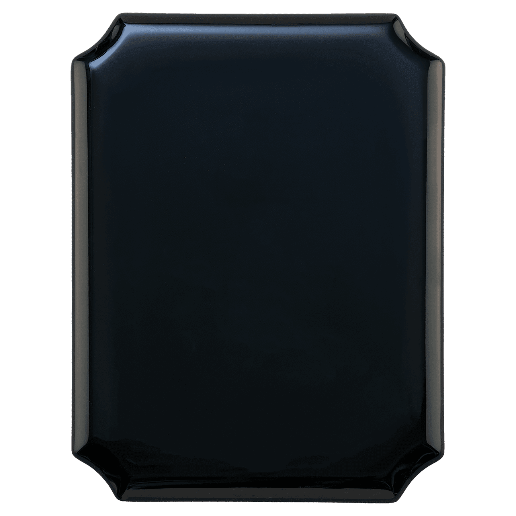 9" x 12" Airflyte High Gloss Black Plaque with Notched Corners