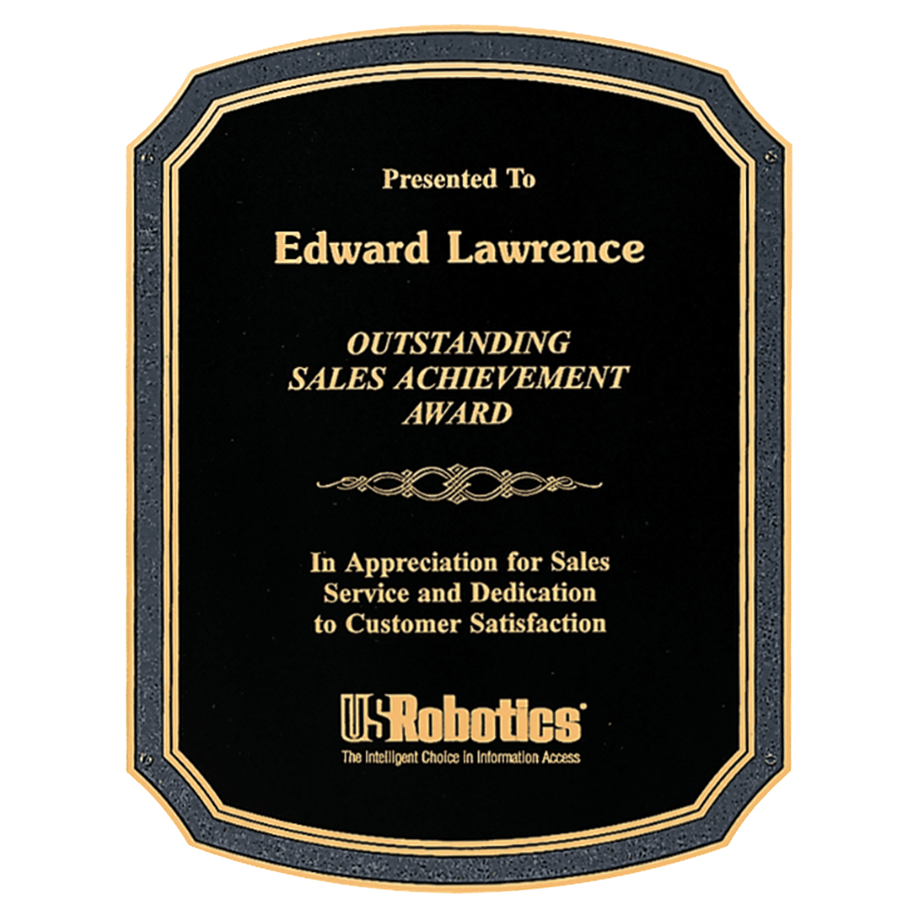 6" x 8 1/2" Black Brass Plated Steel Textured Notched Corner Plate with Rounded Top and Bottom, Gold Florentine Border and Four Holes