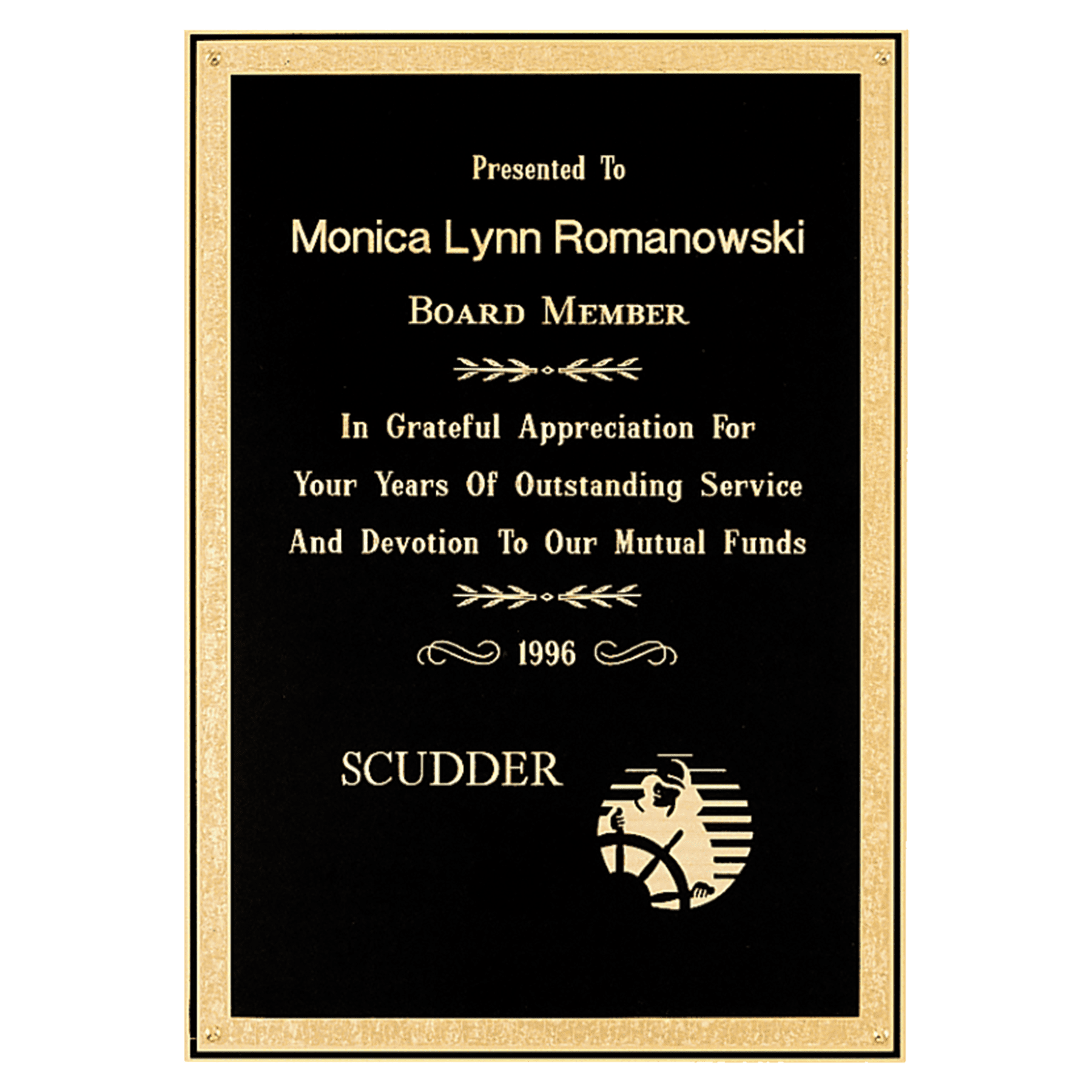 8 3/4" x 11 3/4" Airflyte Black Brass Plated Steel Plate with Gold Florentine Border and Four Holes