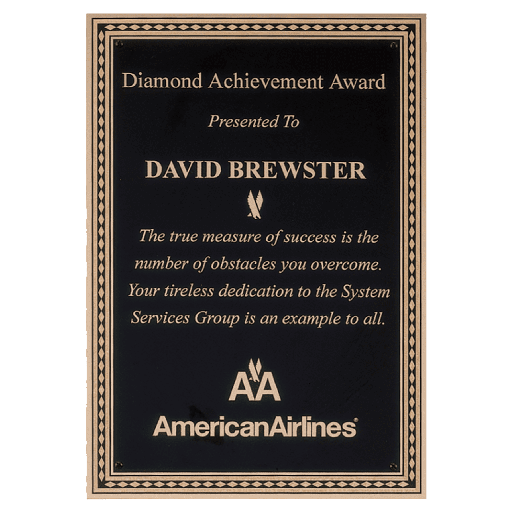 6 1/4" x 8 1/4" Black Laser Engravable Brass Plated Steel Plate with Gold Diamond Florentine Border and Four Holes